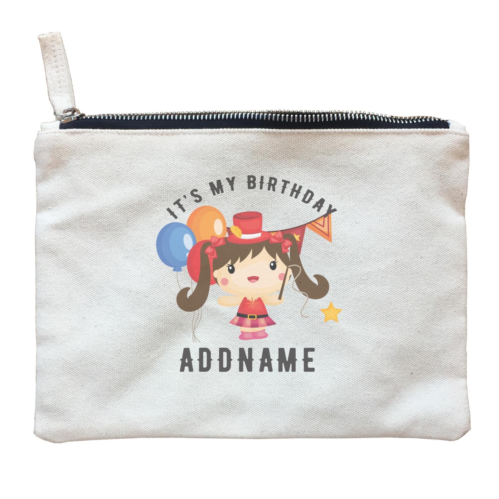 Birthday Circus Happy Girl Leader of Performance It's My Birthday Addname Zipper Pouch