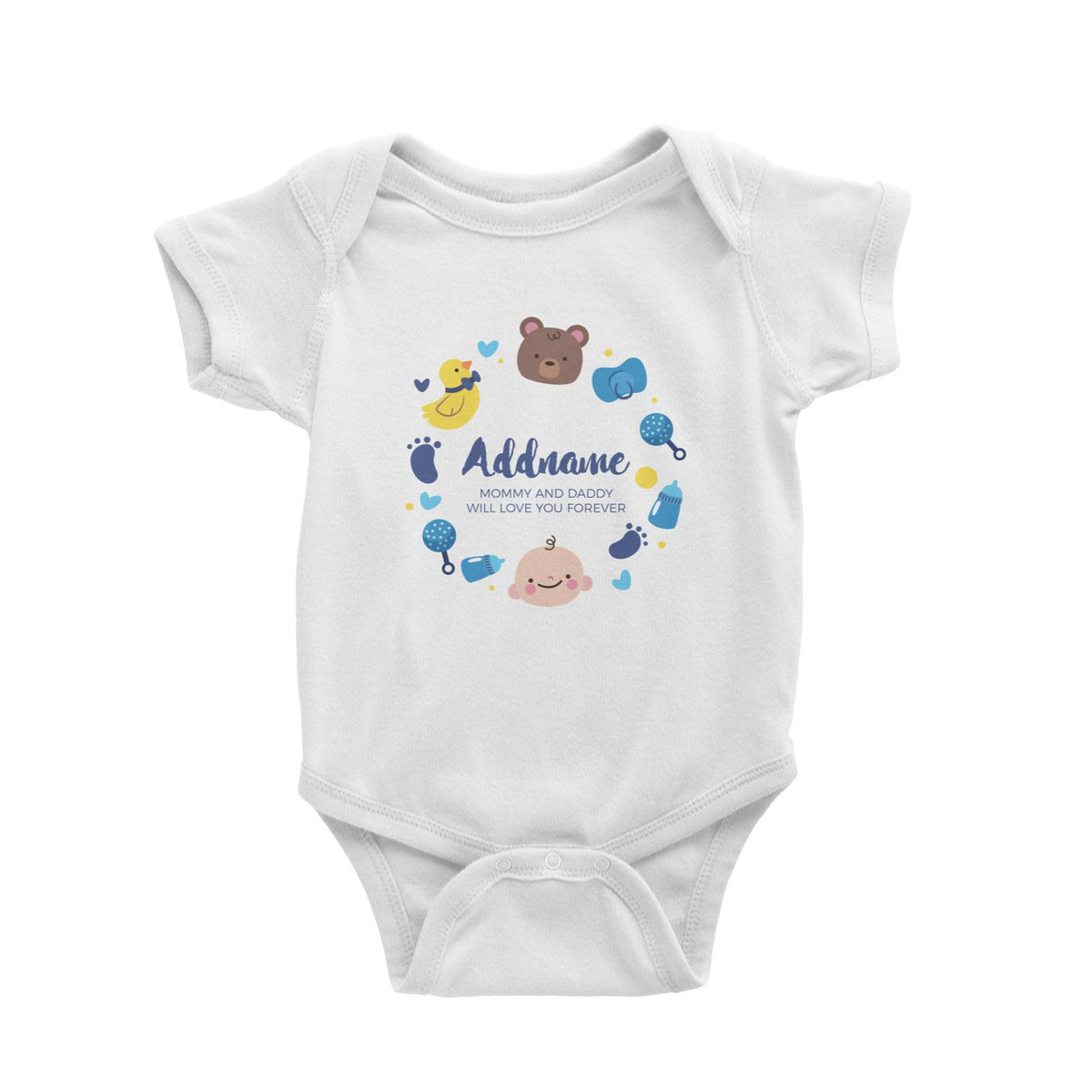 Cute Baby Boy Elements Personalizable with Name and Text Baby Romper