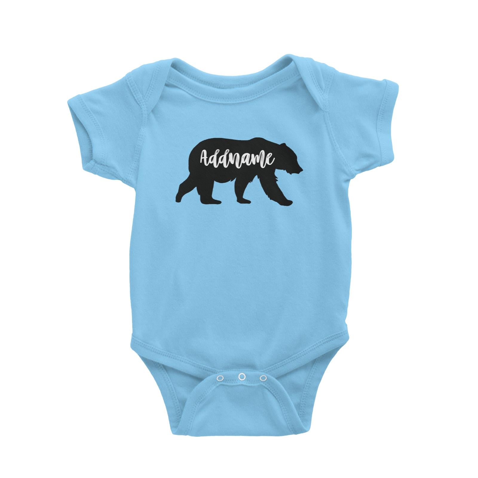 Cute Bear Silhouette Addname Baby Romper