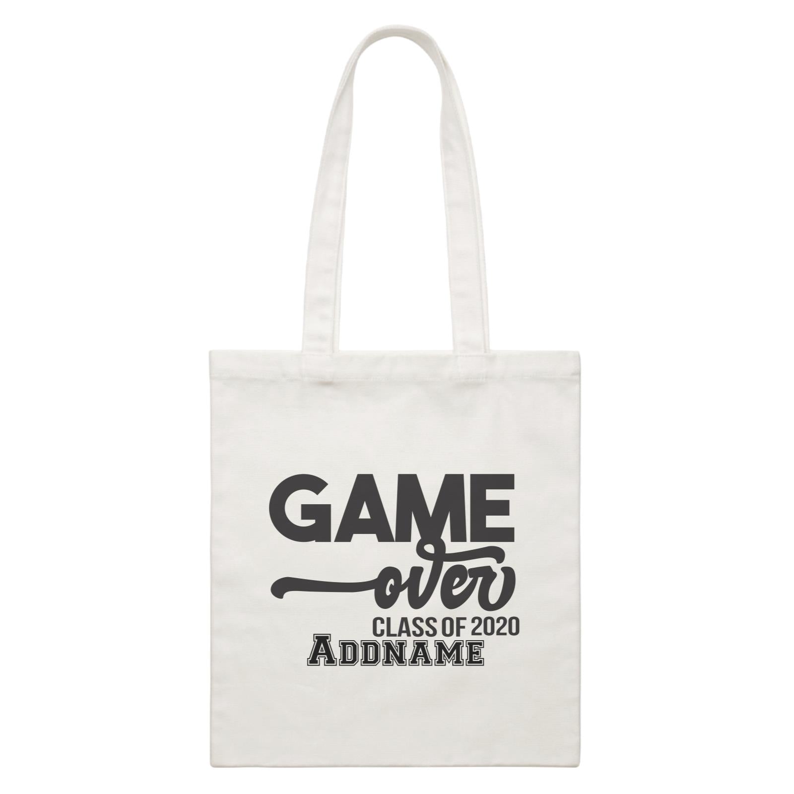 Graduation Series Game Over White Canvas Bag