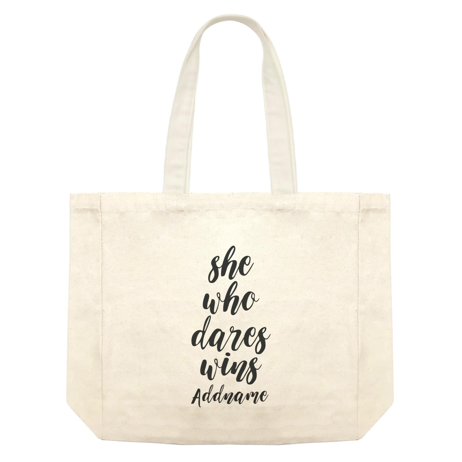 Girl Boss Quotes She Who Dares Wins Addname Shopping Bag