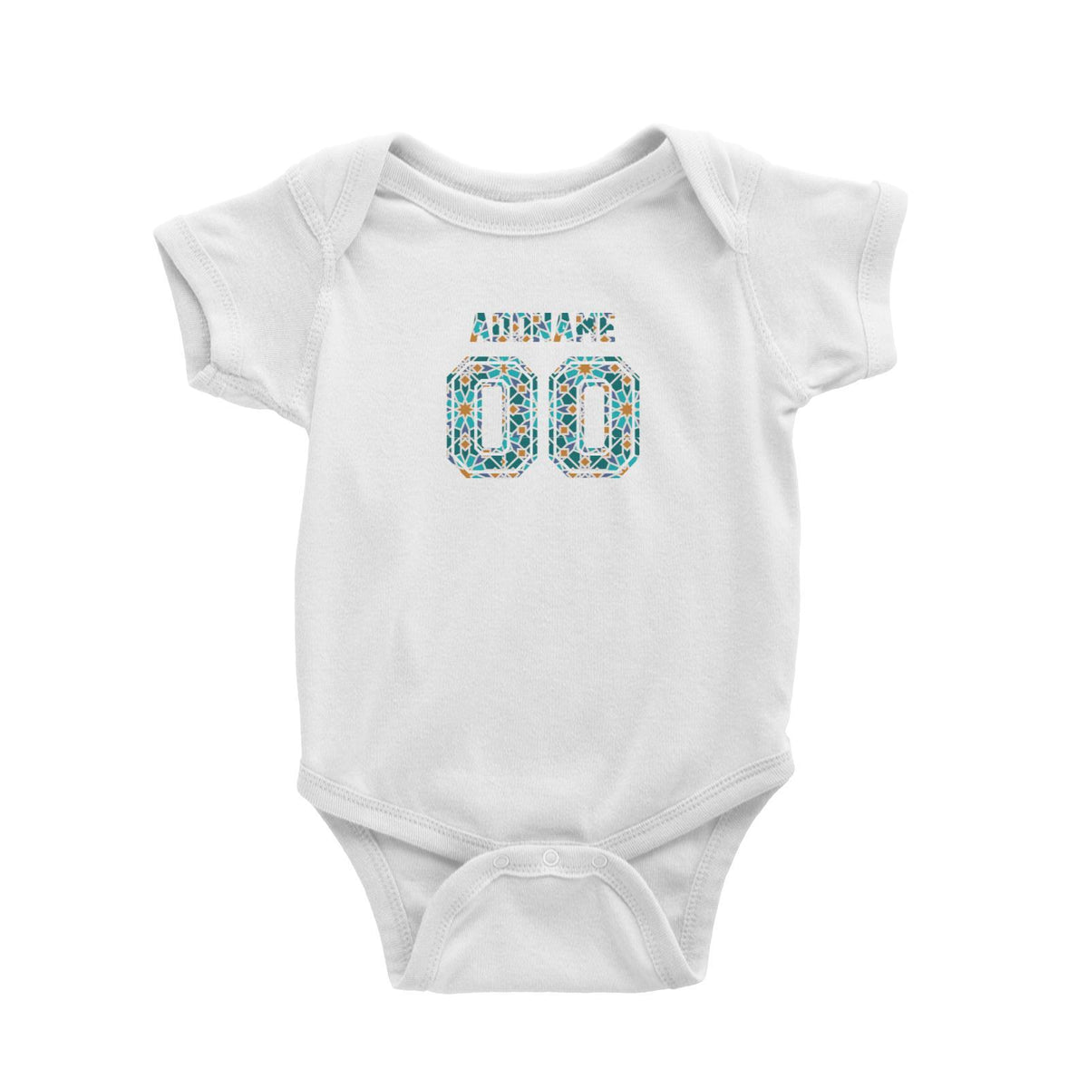 Jersey Islamic Pattern Baby Romper Raya Personalizable Designs