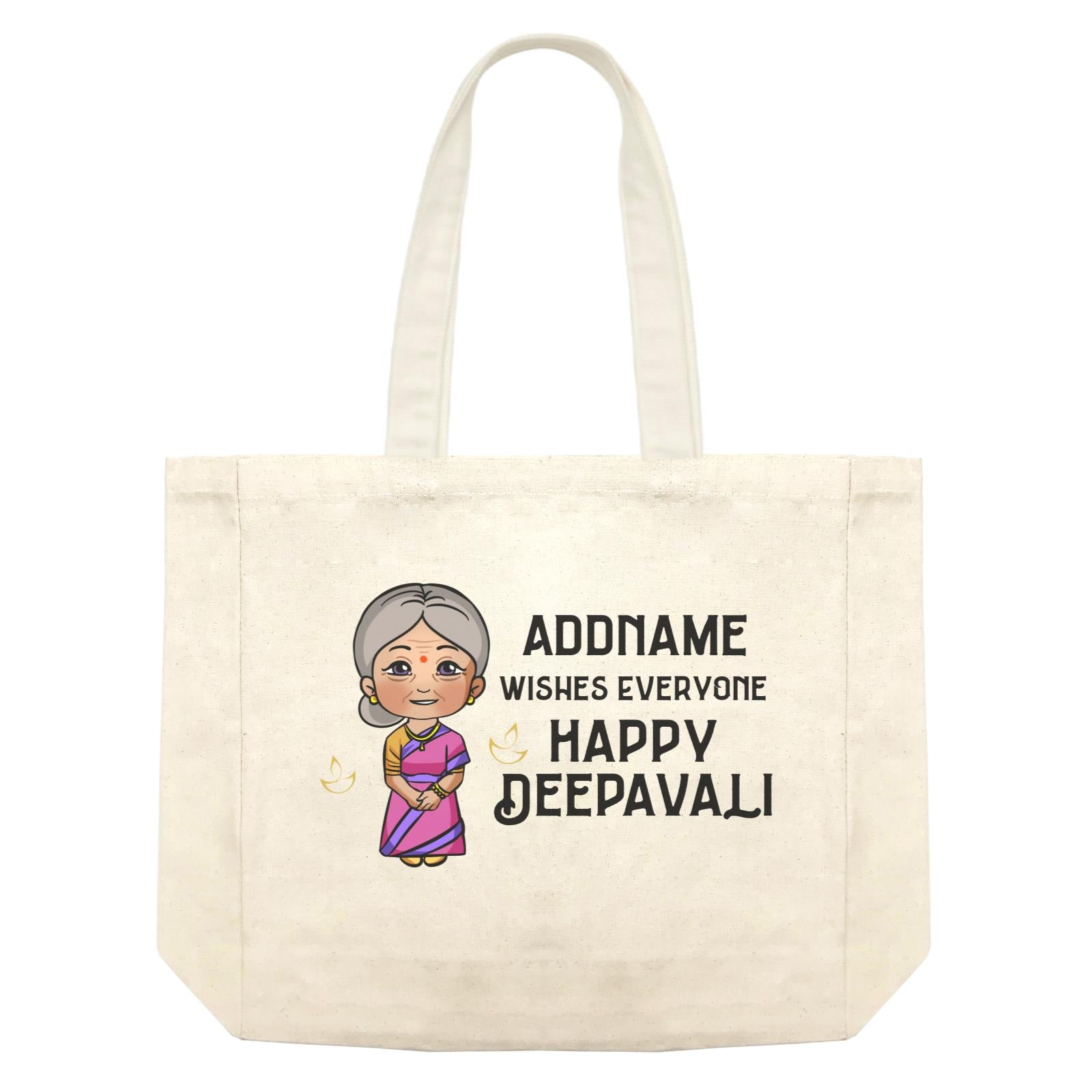 Deepavali Chibi Grandma Addname Wishes Everyone Deepavali Shopping Bag