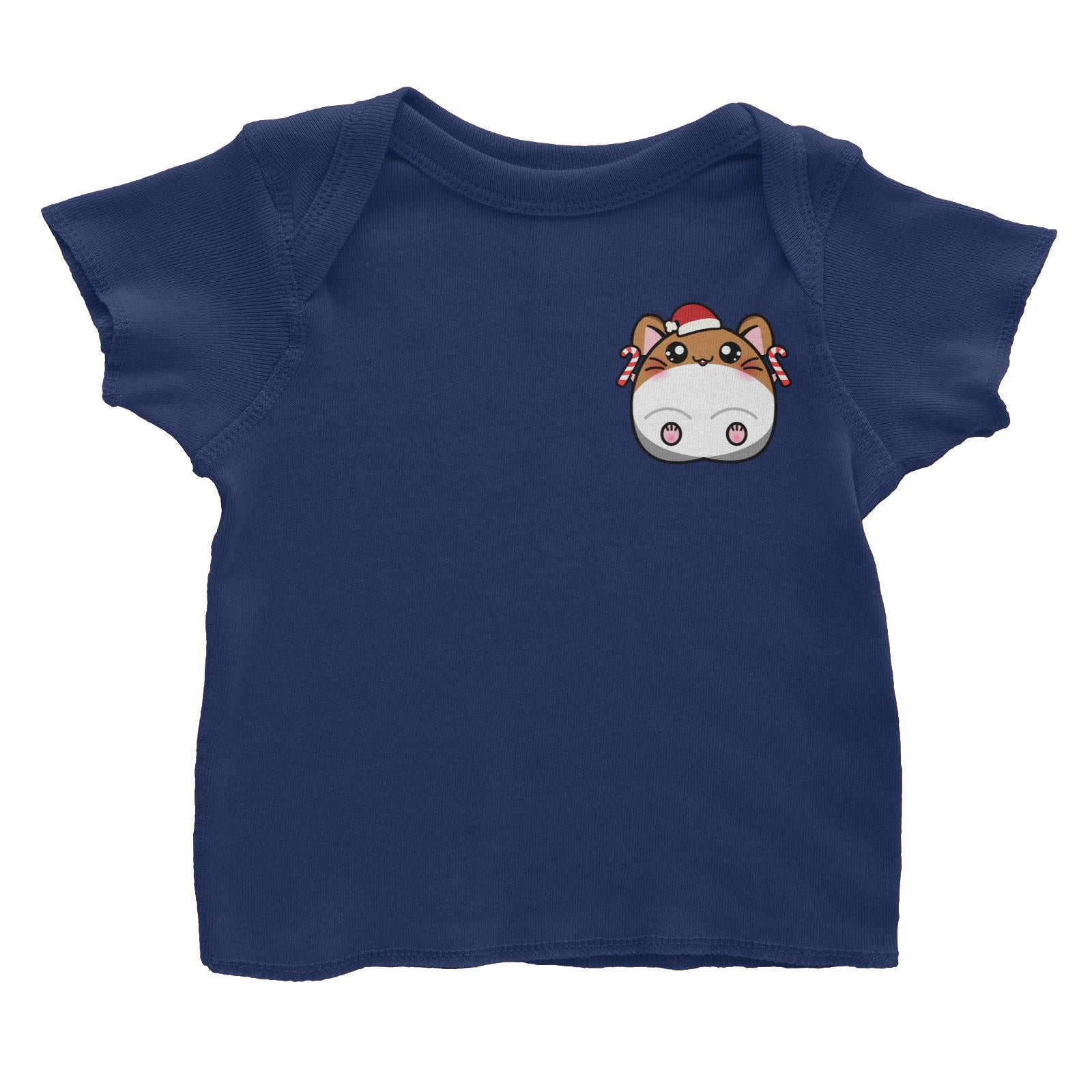 Christmas Cute Santa Hamster Series Santa Boy Hamster with Candy Cane Baby T-Shirt