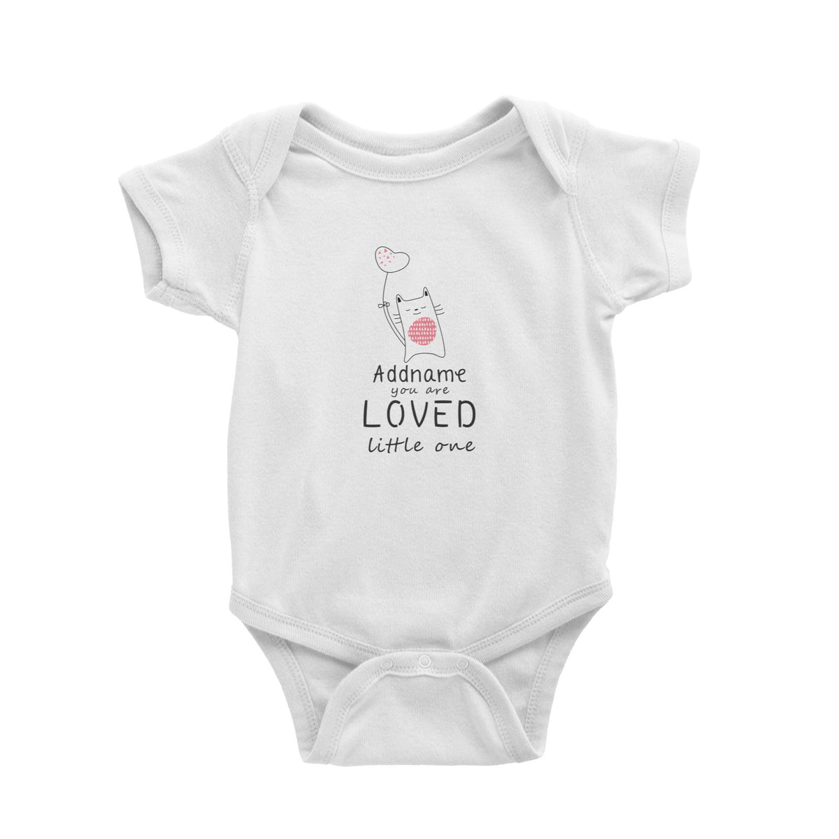 Cute Animals and Friends Series 2 Cat Addname You Are Loved Little One Baby Romper
