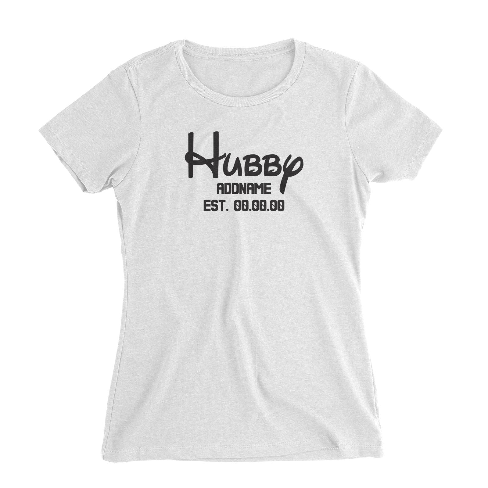 Husband and Wife Hubby Addname With Date Women Slim Fit T-Shirt