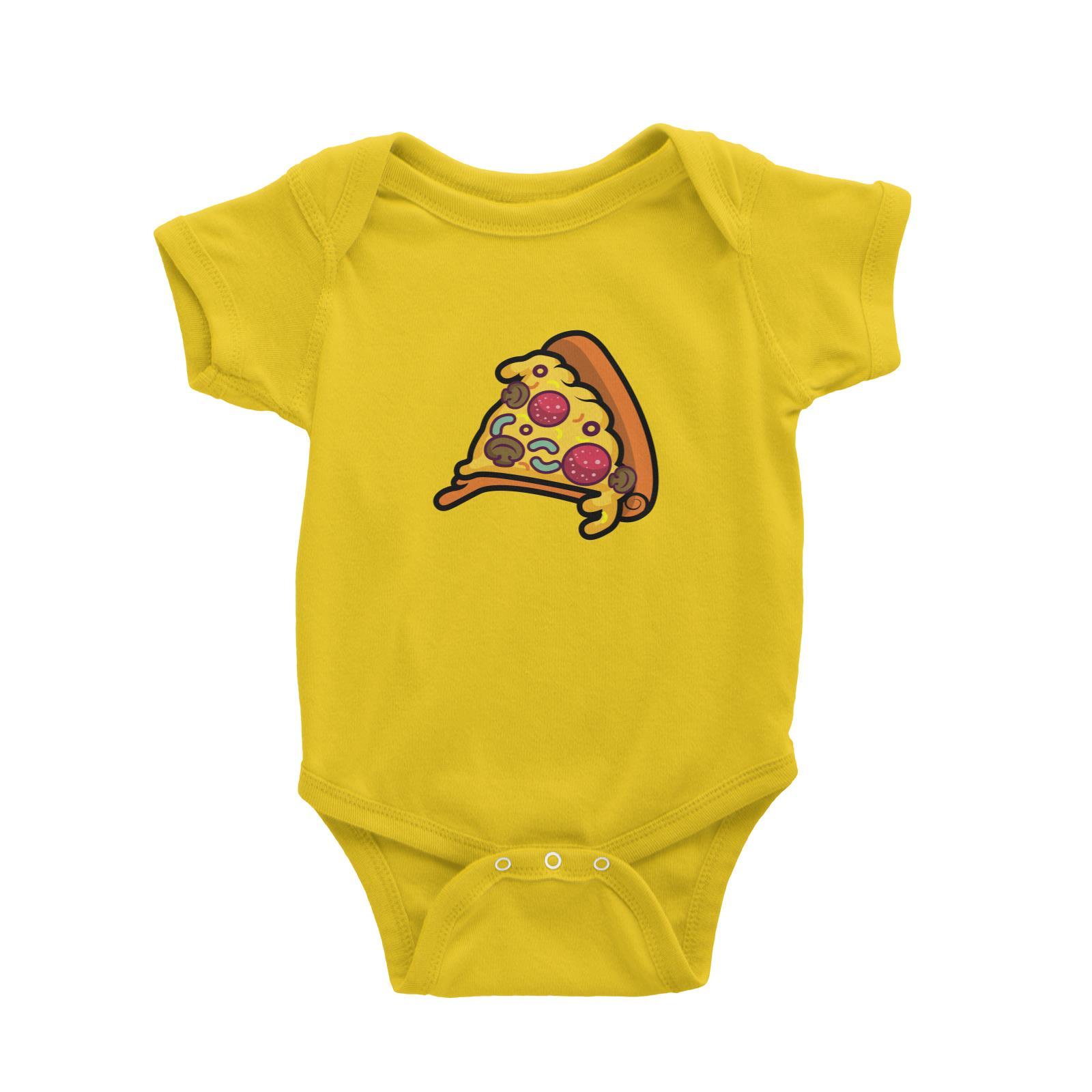 Fast Food Pizza Slice Baby Romper  Matching Family Comic Cartoon