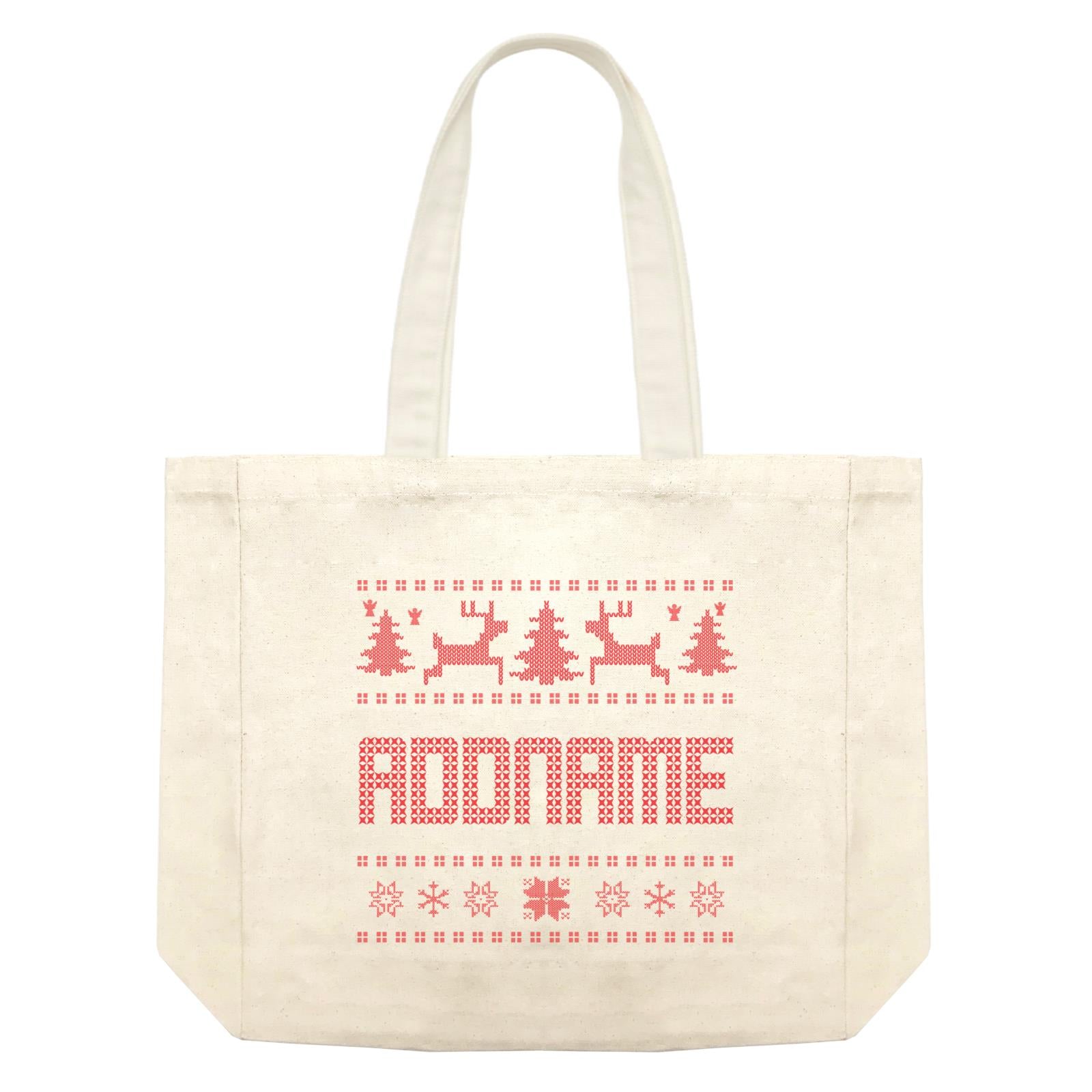 Christmas Sweater Design Addname Accessories Shopping Bag