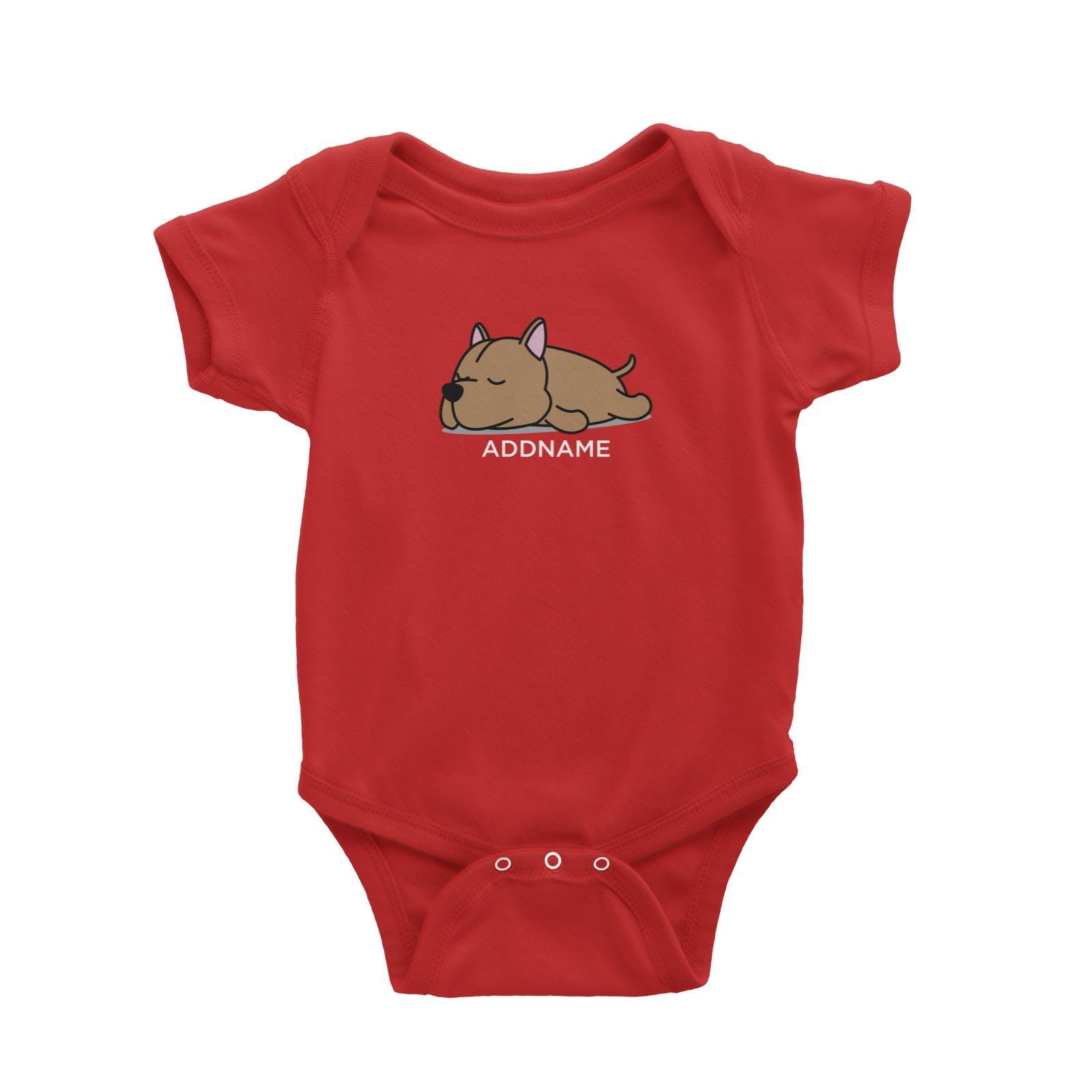 Lazy Pitbull Dog Addname Baby Romper