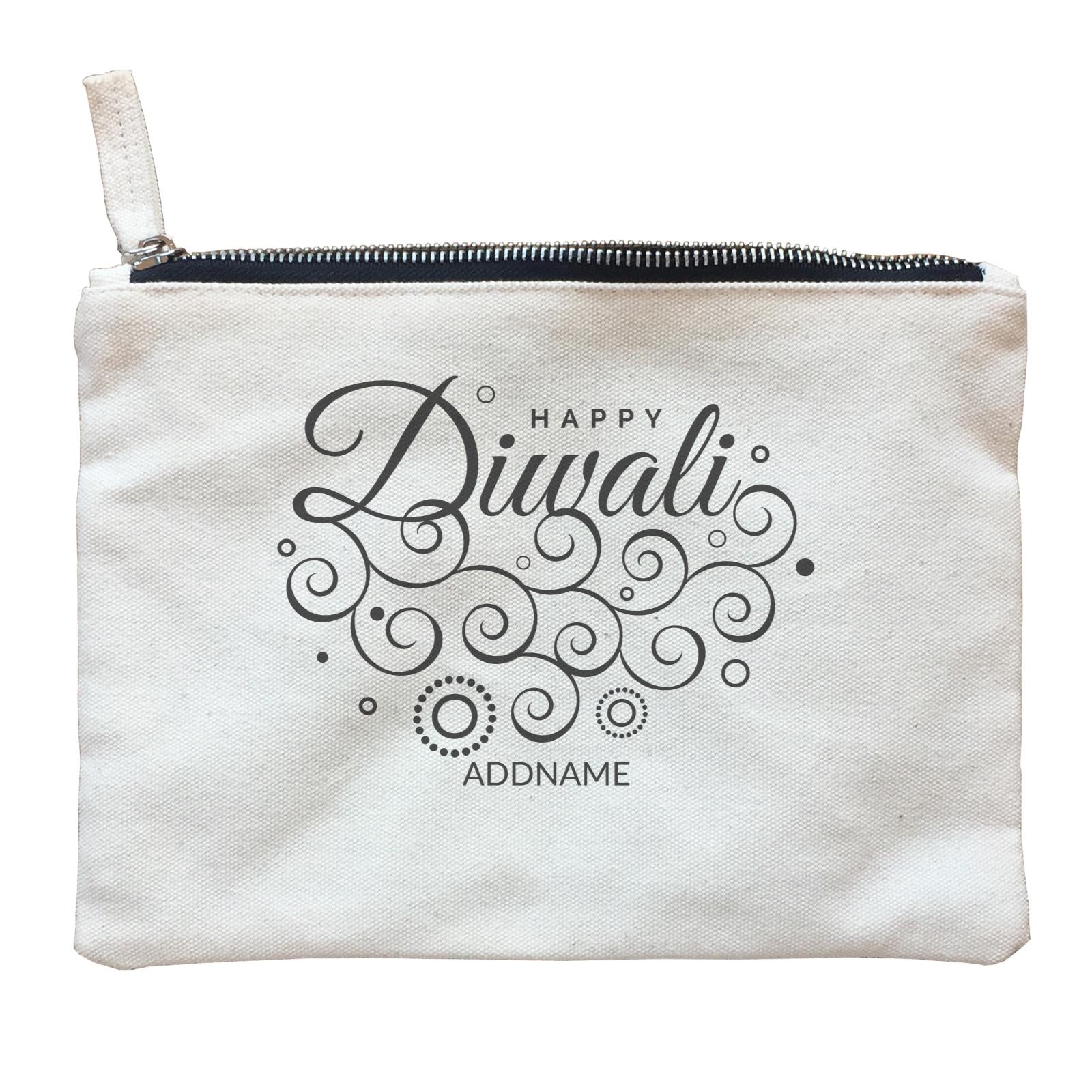 Decorative Happy Diwali Greetings Addname Zipper Pouch