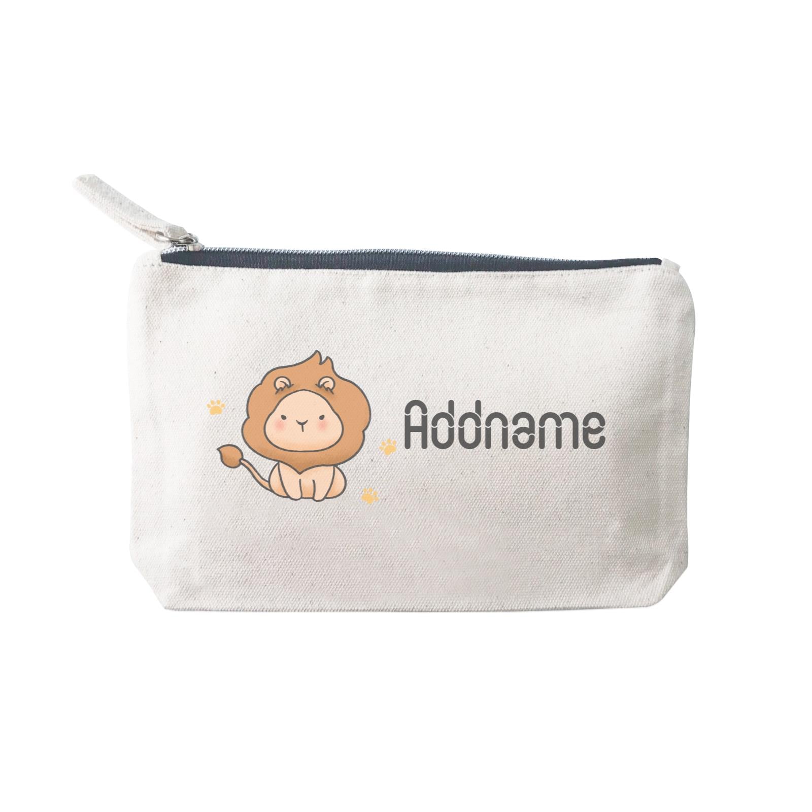 Cute Hand Drawn Style Lion Addname SP Stationery Pouch 2