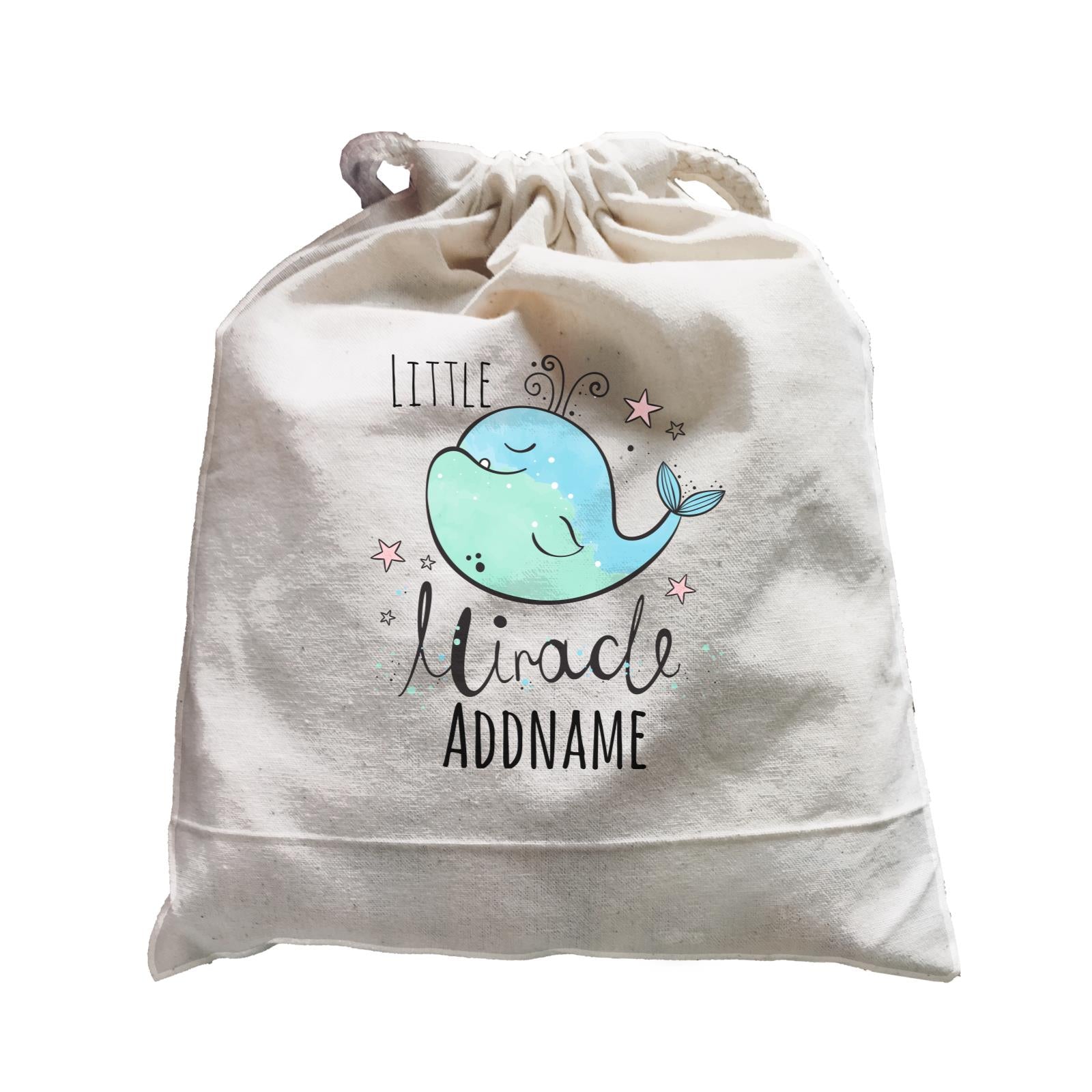Drawn Ocean Elements Little Miracle Whale Addname Satchel