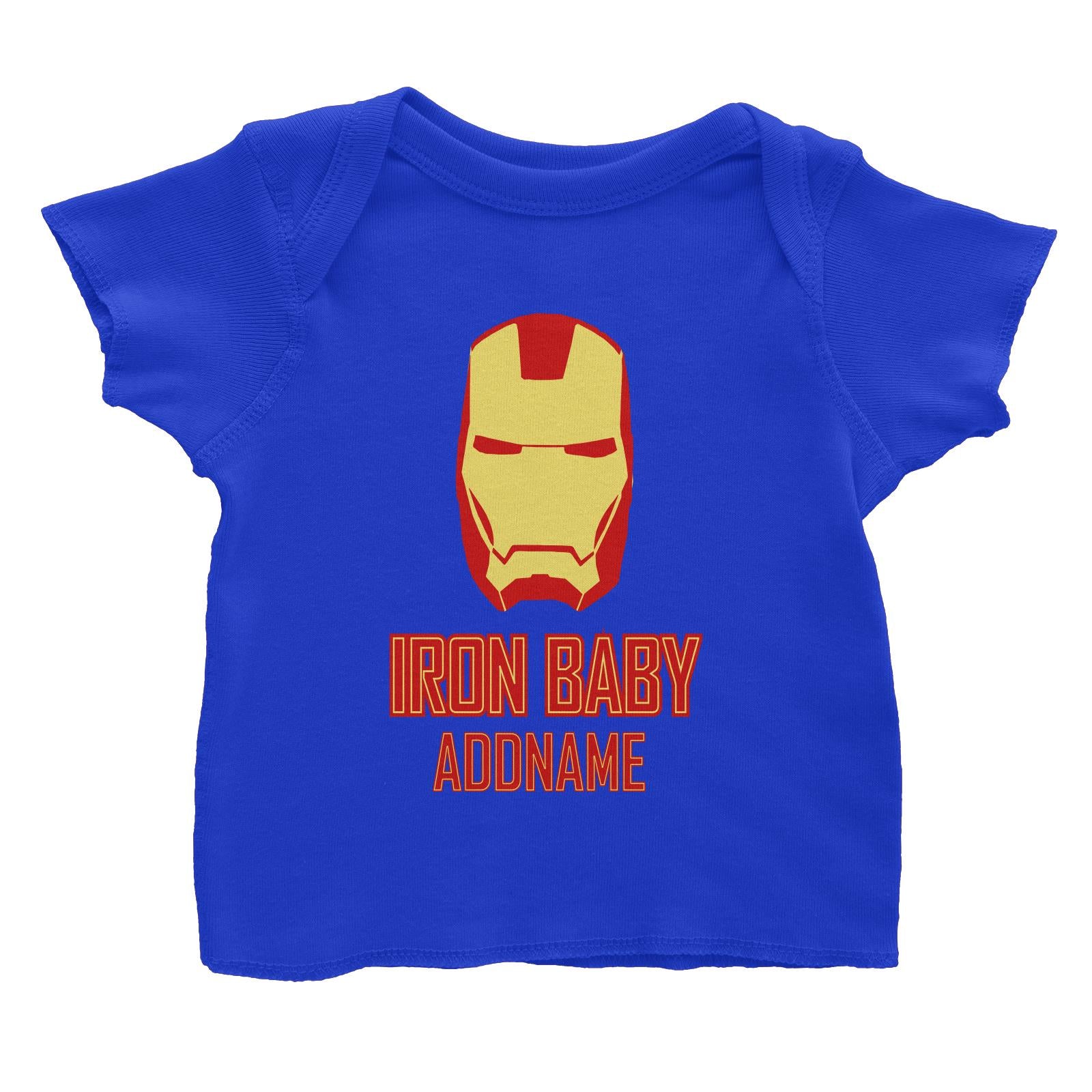 Superhero Iron Baby Addname Baby T-Shirt  Matching Family Personalizable Designs