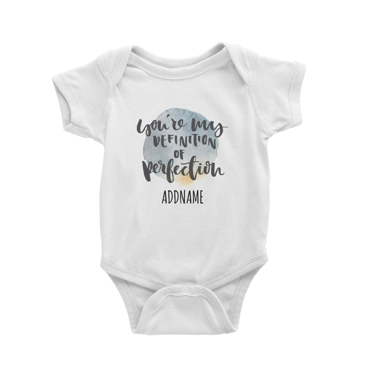Watercolour You're My Definition of Perfection Phrase White White Baby Romper