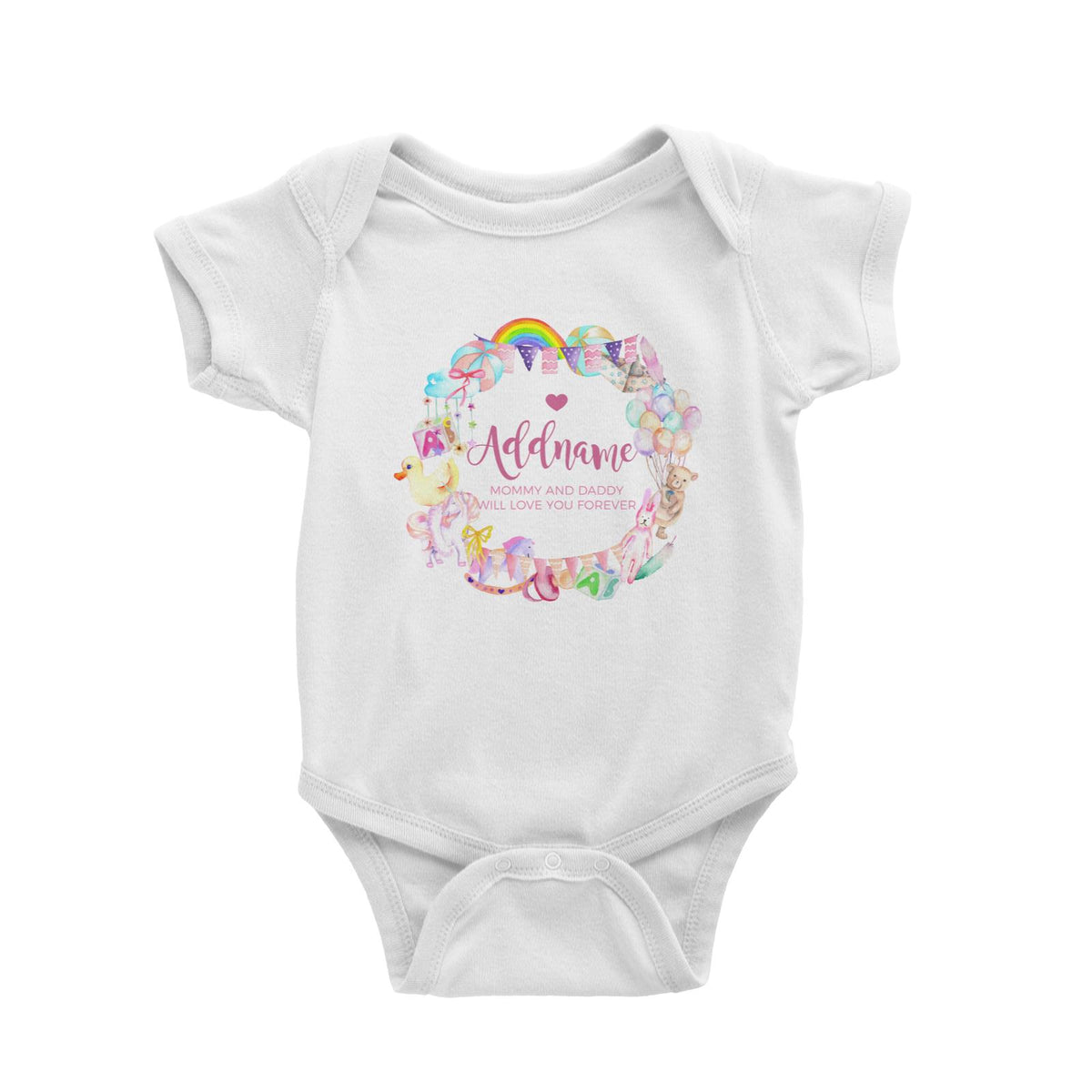 Watercolour Magical Girlish Creatures and Elements Personalizable with Name and Text Baby Romper