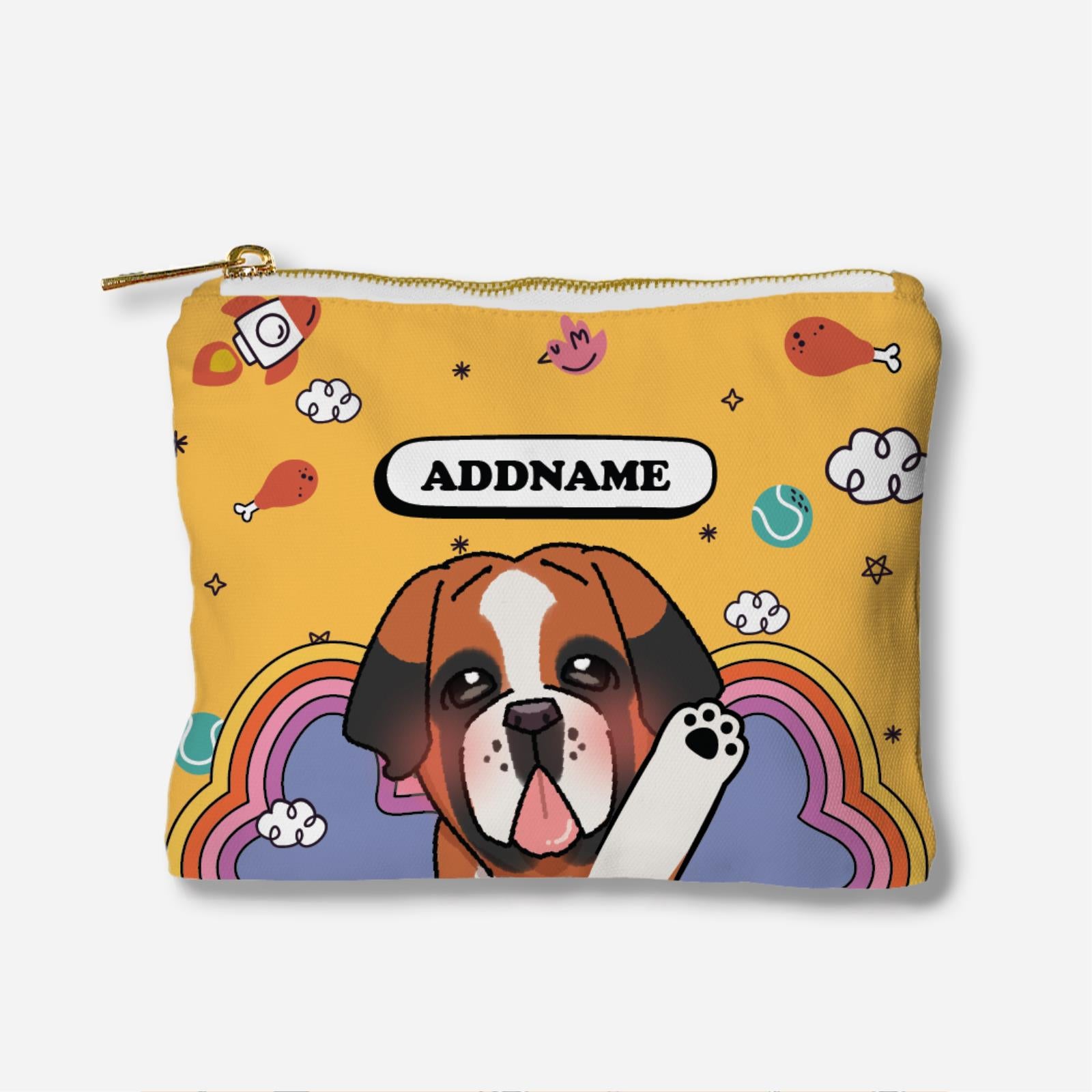 Paw Print Series Full Print Zipper Pouch - Saint Benard