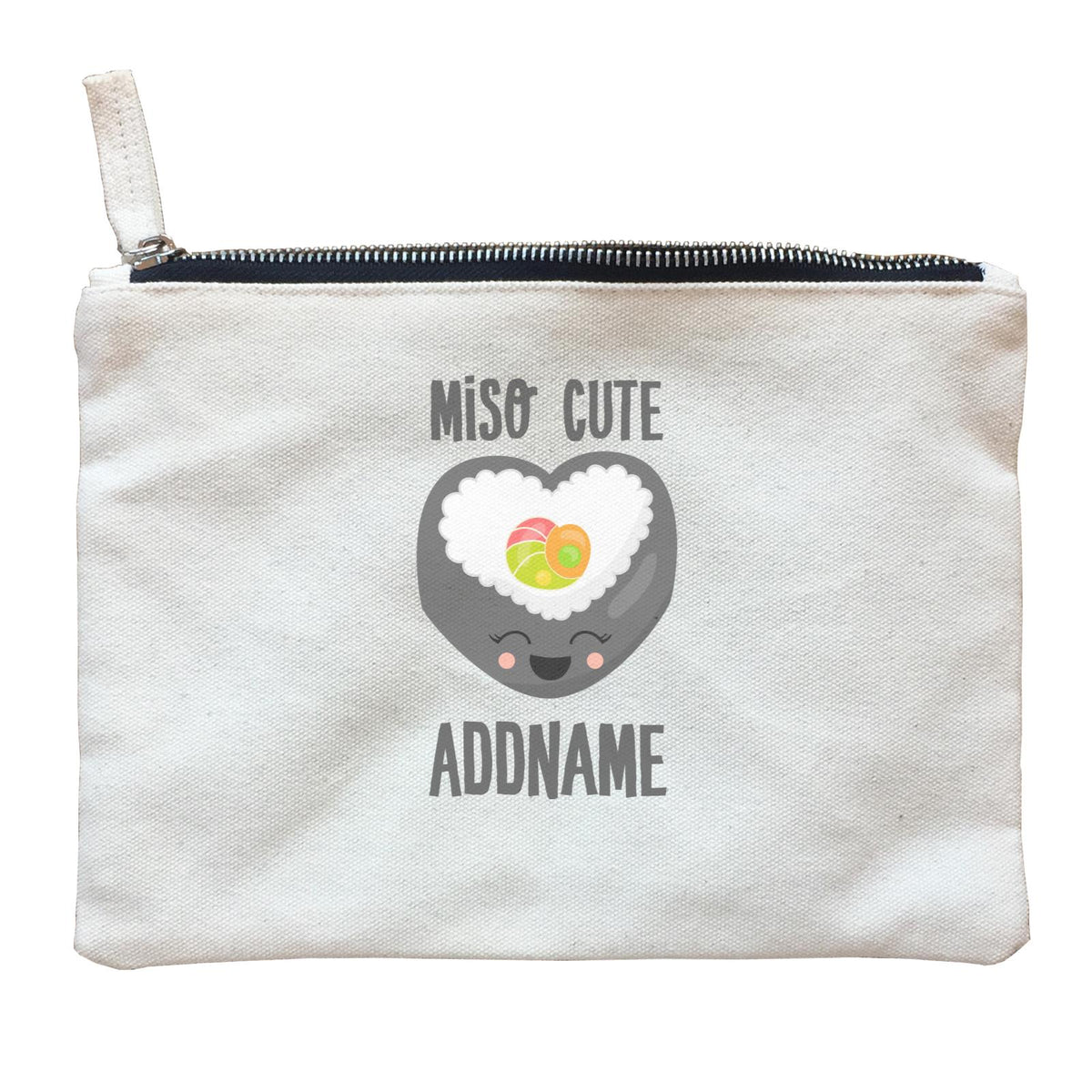 Miso Cute Sushi Heart Roll Addname Zipper Pouch