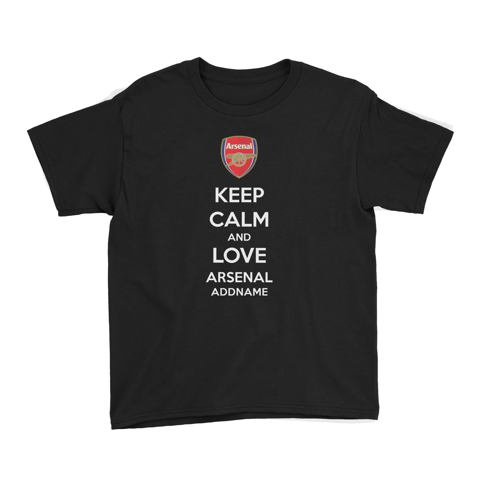Arsenal Football Keep Calm And Love Series Addname Kid's T-Shirt