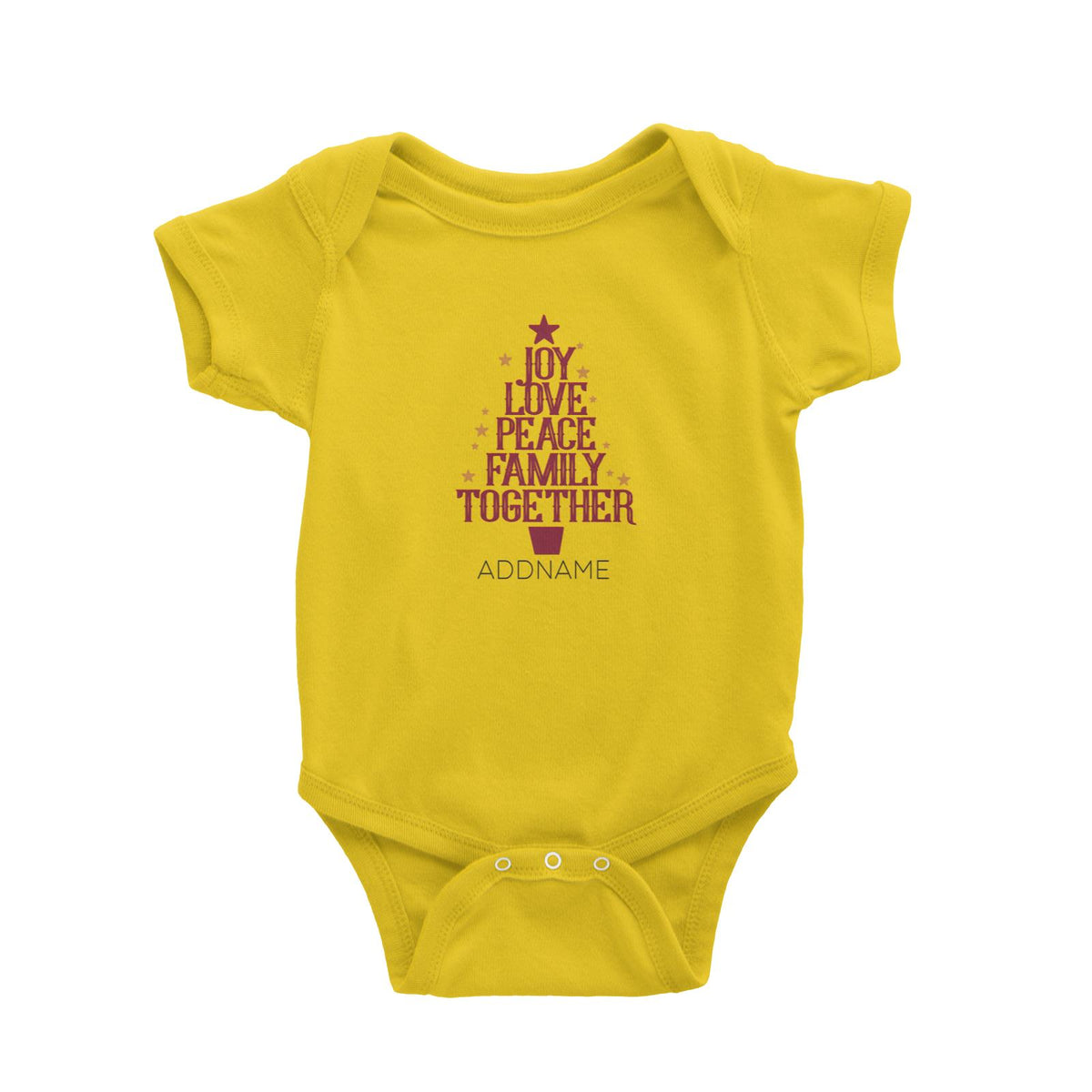 Xmas Joy Love Peace Family Together Baby Romper