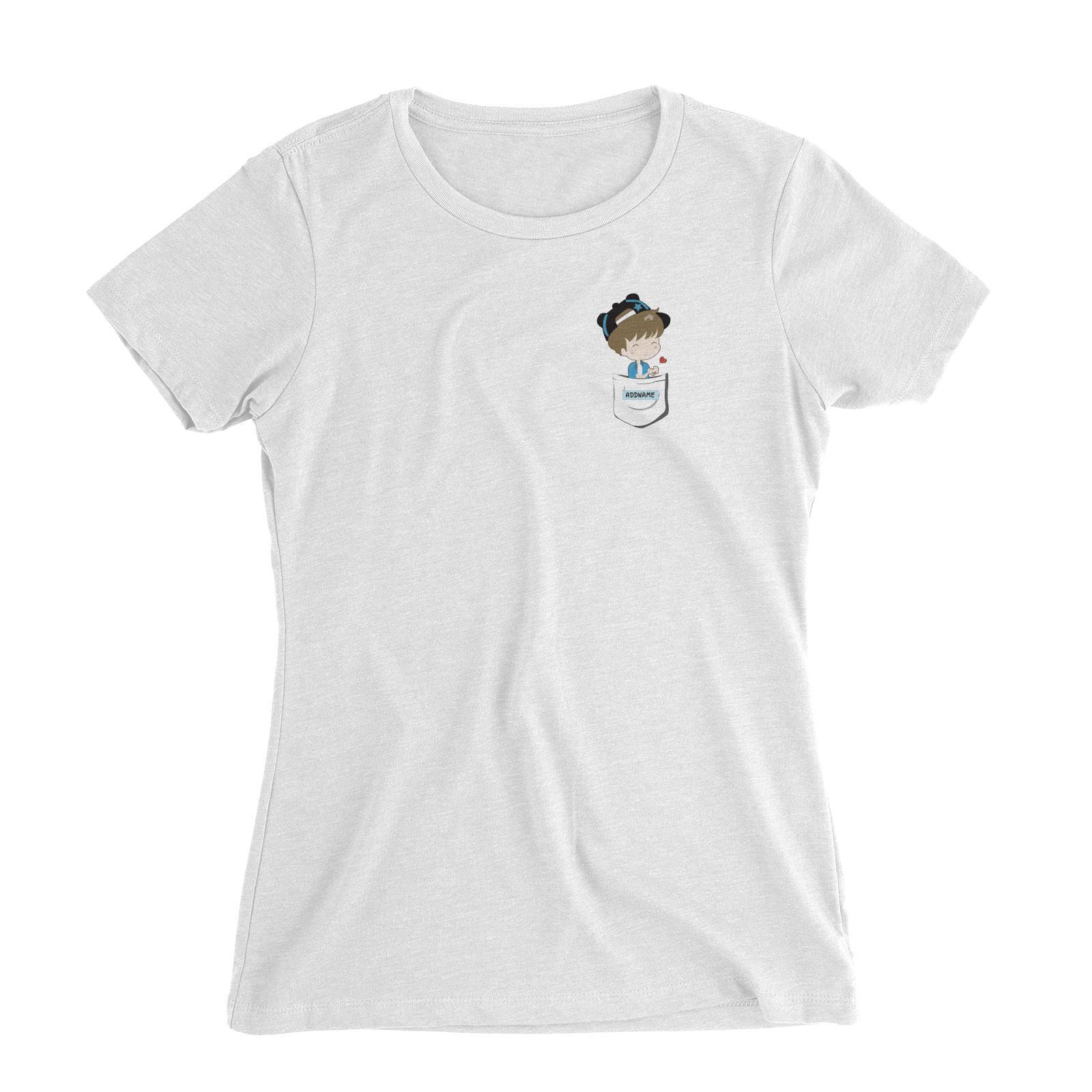 Love Family Pocket Daddy Addname Women Slim Fit T-Shirt