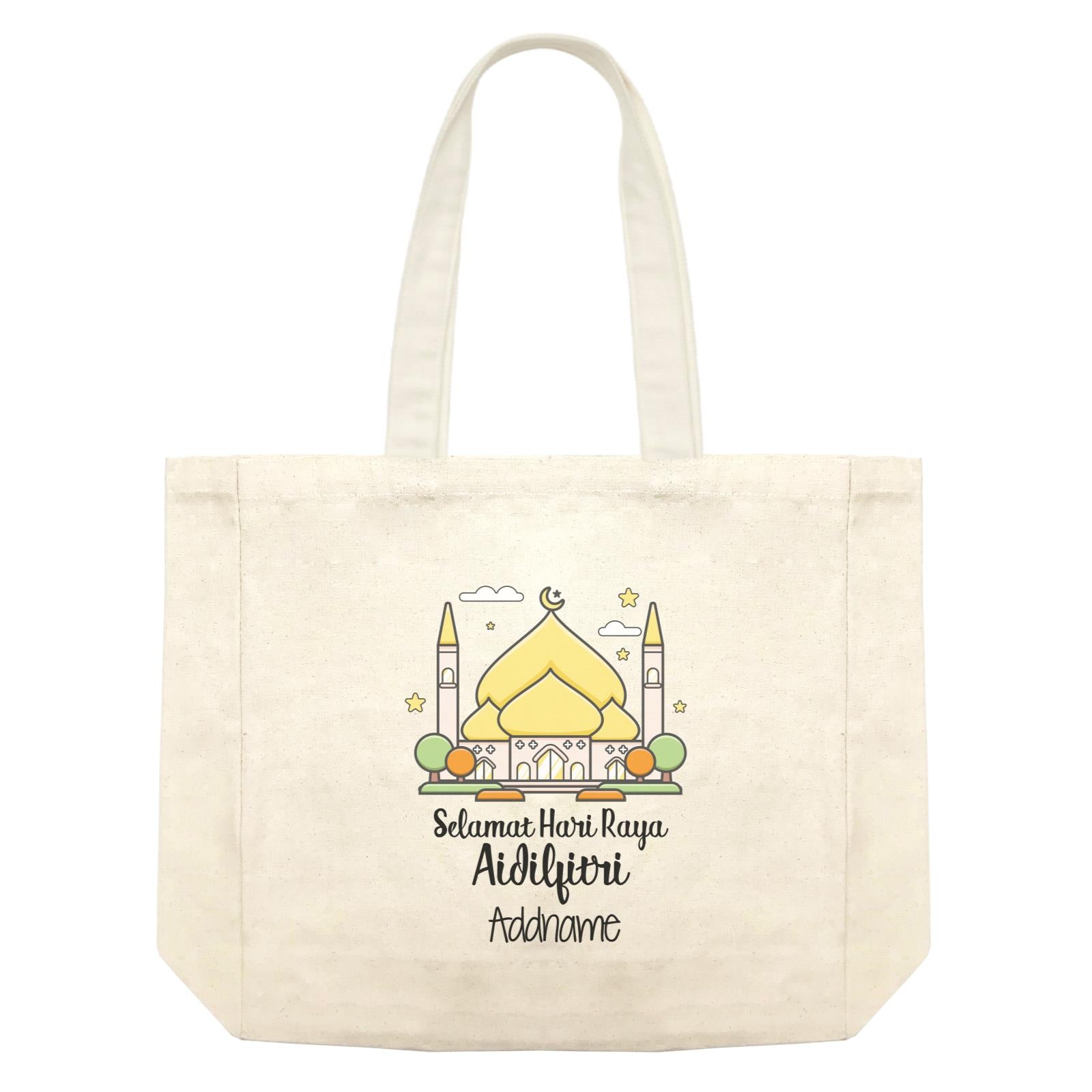 Raya Cute Mosque Cartoon Mosque Selamat Hari Raya Aidilfitri Addname Shopping Bag