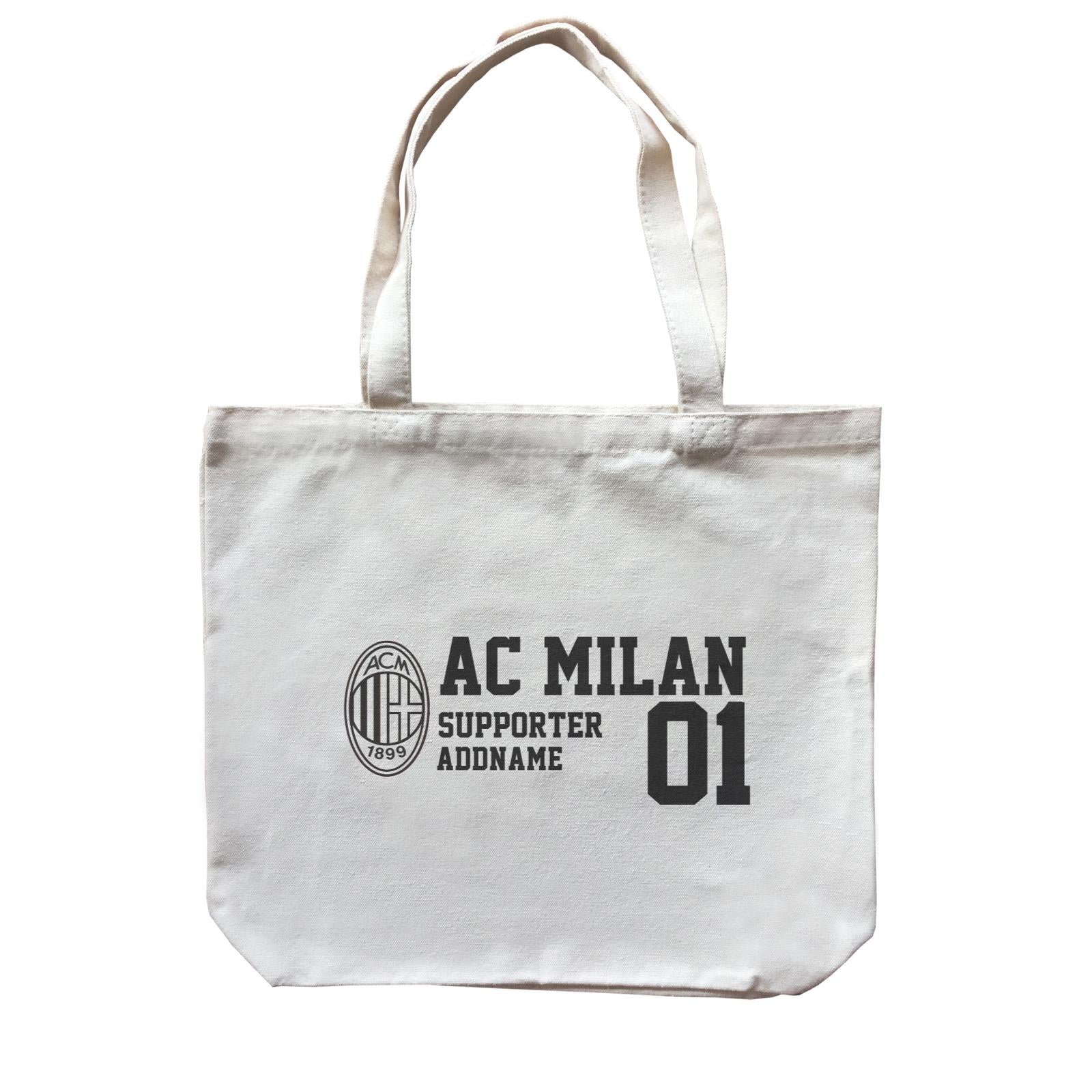 AC Milan Football Supporter Accessories Addname Canvas Bag