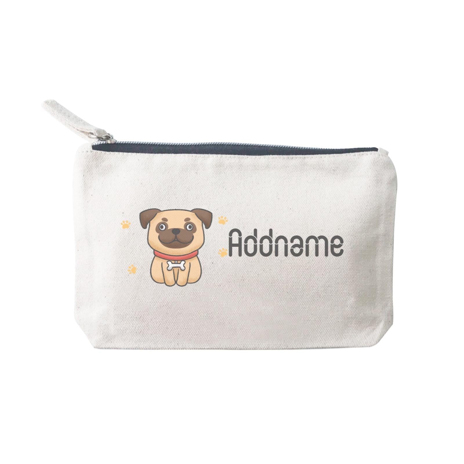 Cute Hand Drawn Style Pug Addname SP Stationery Pouch 2