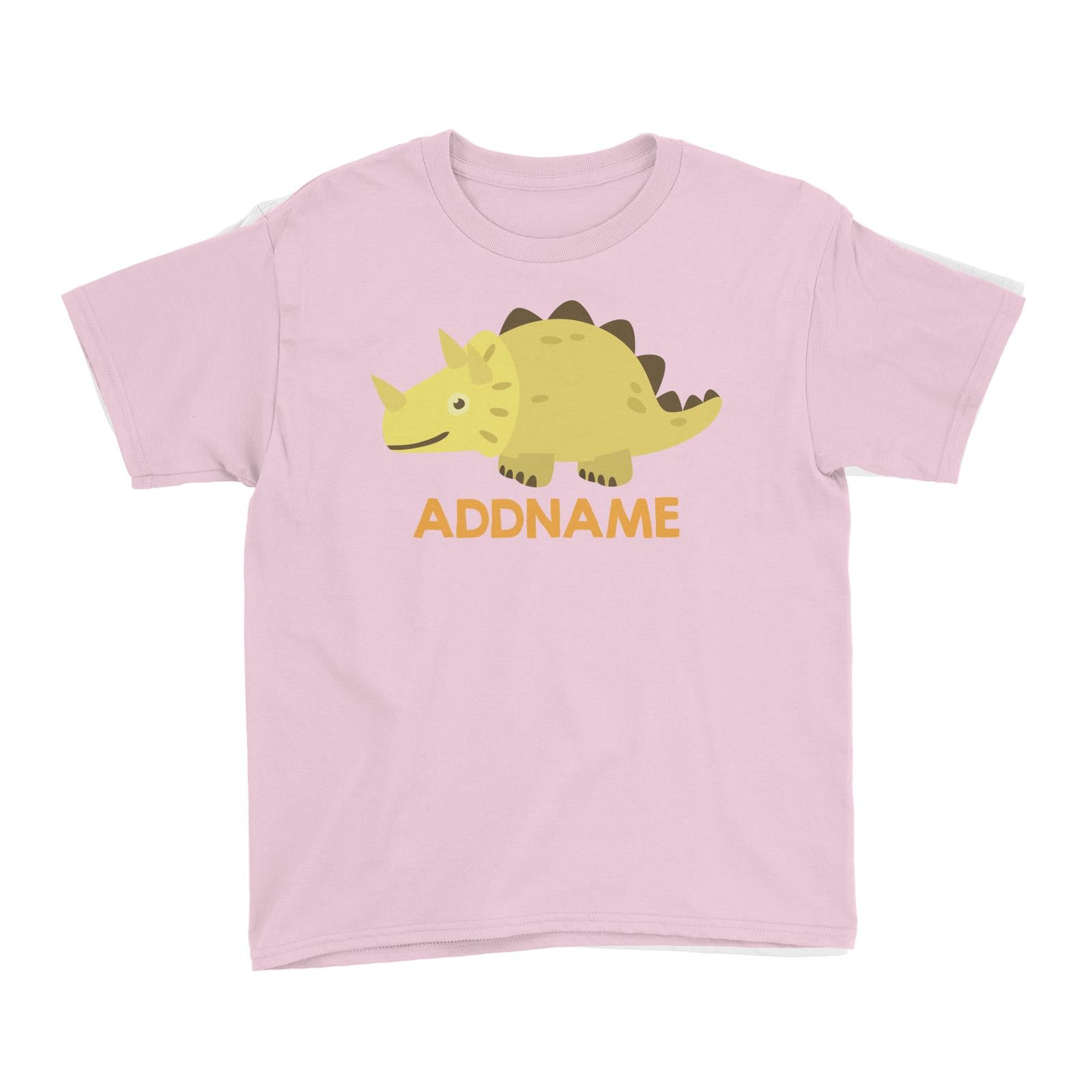 Cute Triceratops Dinosaur Personalizable Design Kid's T-Shirt