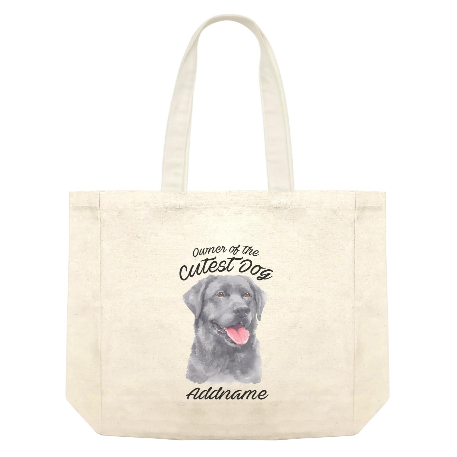 Watercolor Dog Owner Of The Cutest Dog Labrador Black Addname Shopping Bag