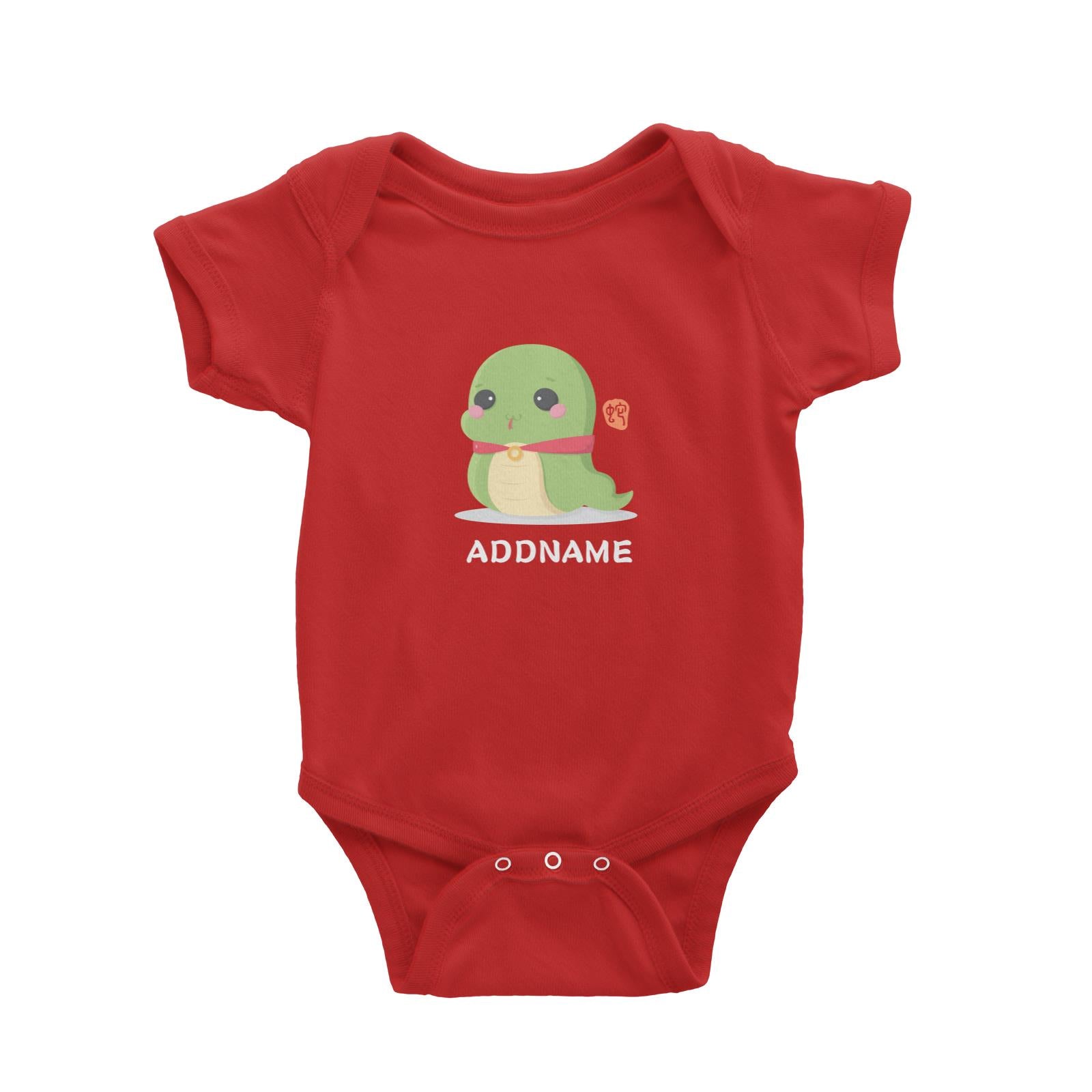 Chinese New Year Cute Twelve Zodiac Animals Snake Addname Baby Romper