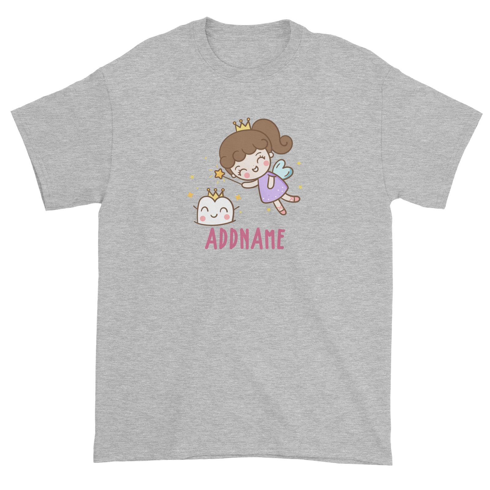 Unicorn And Princess Series Cute Tooth Fairy Addname Unisex T-Shirt