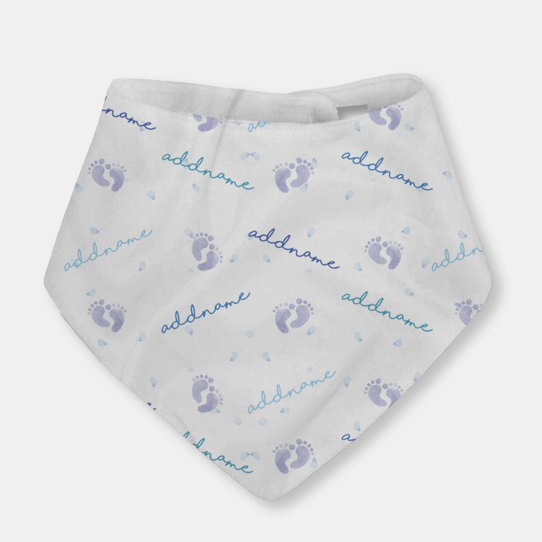 Footprint Boy Baby Bib