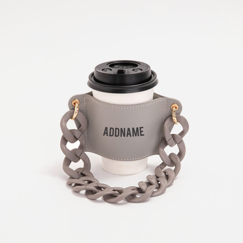 Stylish Cup Holder with Personalisation - Grey