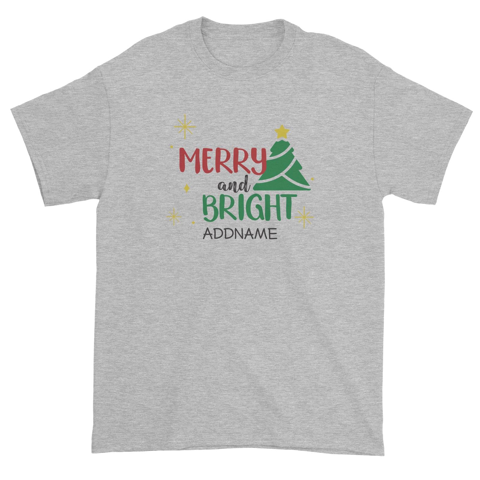 Xmas Merry and Bright with Christmas Tree Unisex T-Shirt