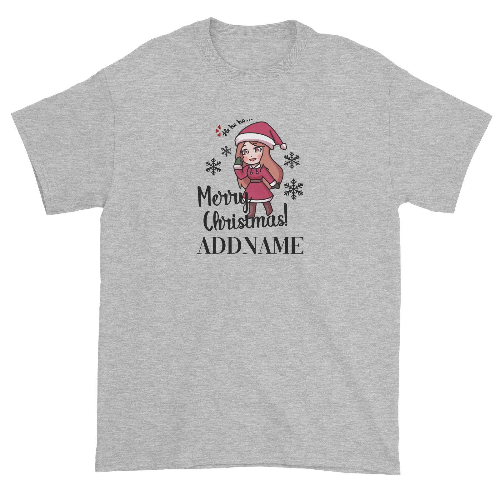 Xmas Christmas Chibi Family Santa Momma Wishes Merry Christmas Unisex T-Shirt