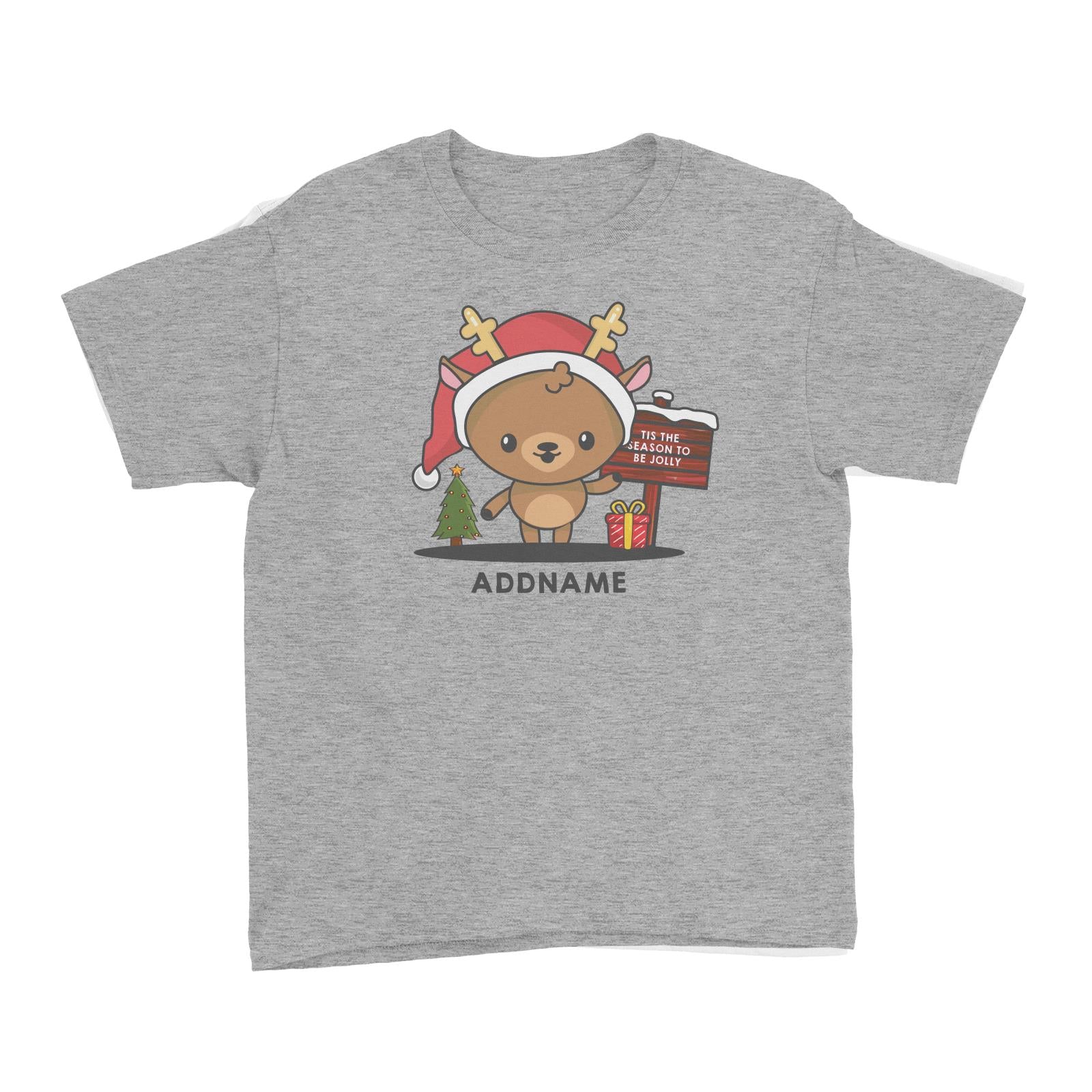 Christmas Cute Jolly Series Deer Addname Kid's T-Shirt