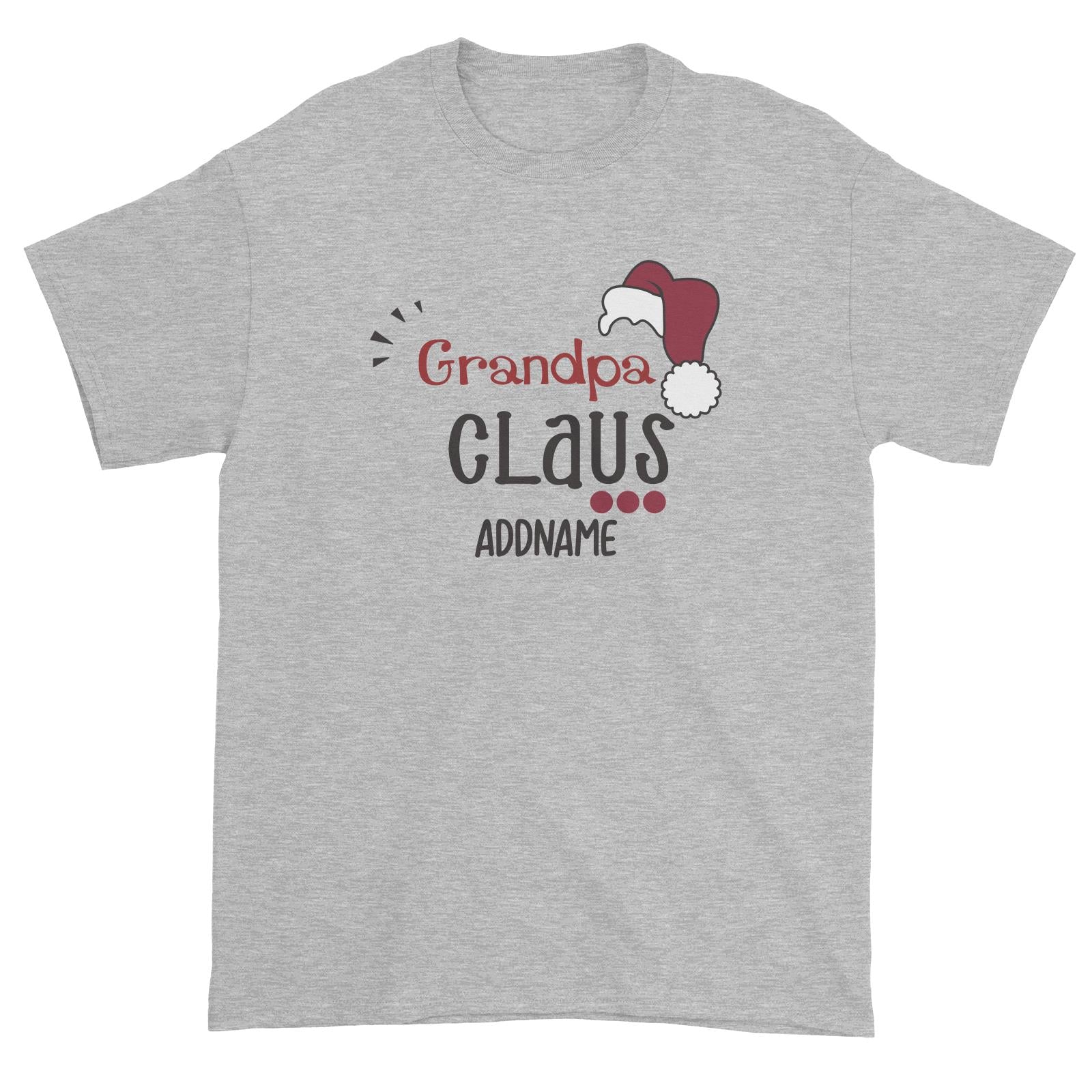 Xmas Grandpa Claus with Santa Hat Unisex T-Shirt