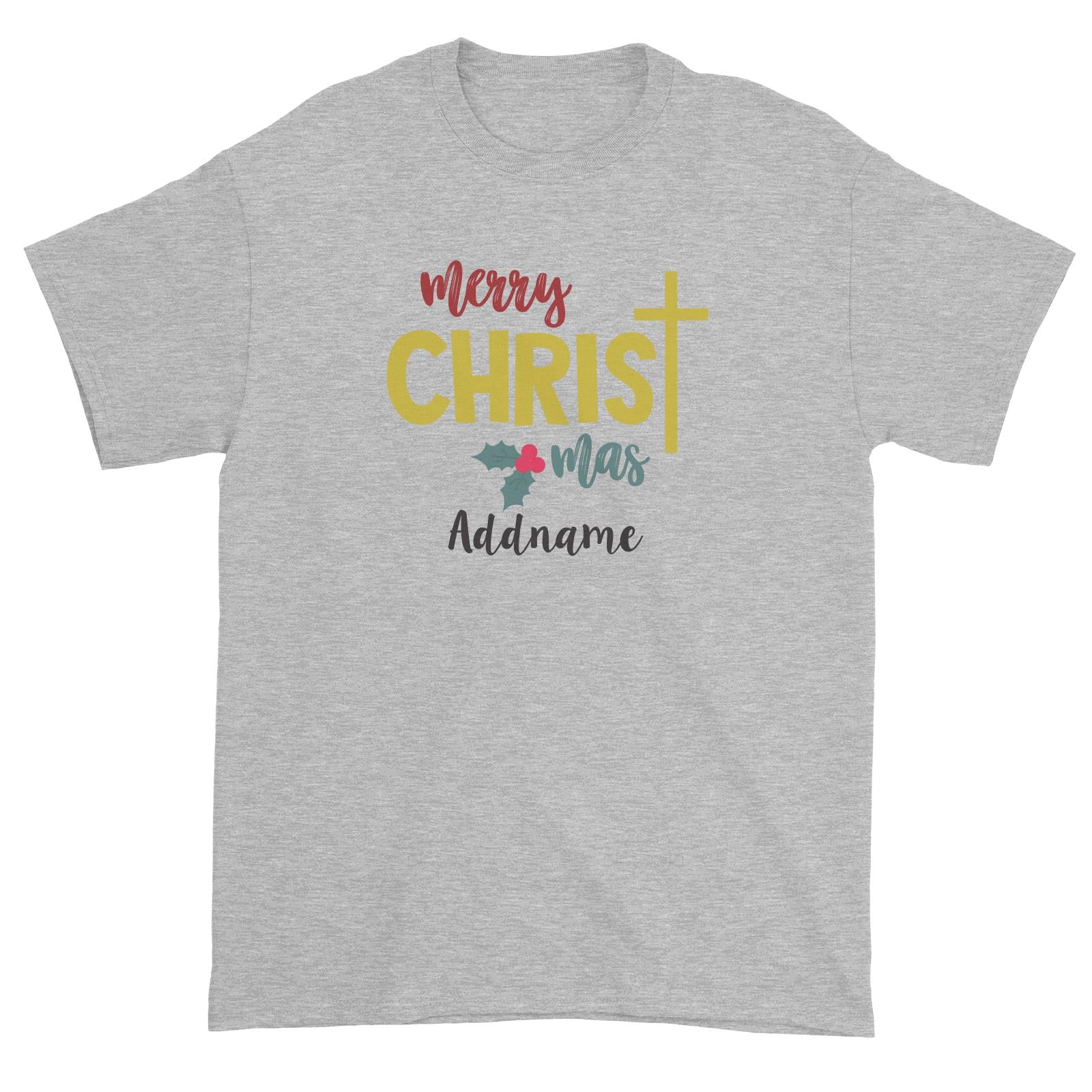 Xmas Merry Christmas with Cross Unisex T-Shirt