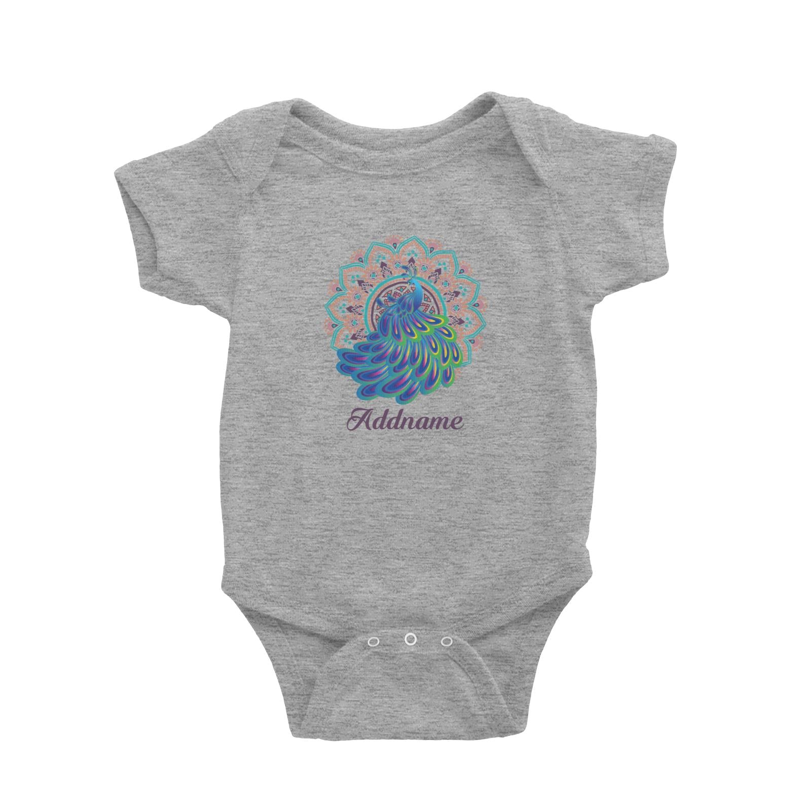 Deepavali Series Virtue Peacock with Turquoise Mandala Baby Romper