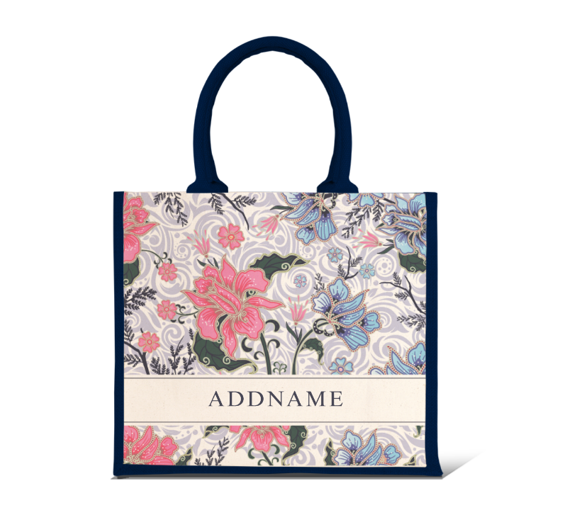 Modern Mahsuri Series - Legend Blue Half Lining Jute Bag