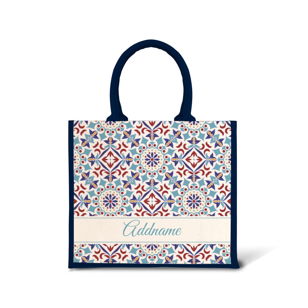 Moroccan Series - Agean Blue Jute Bags