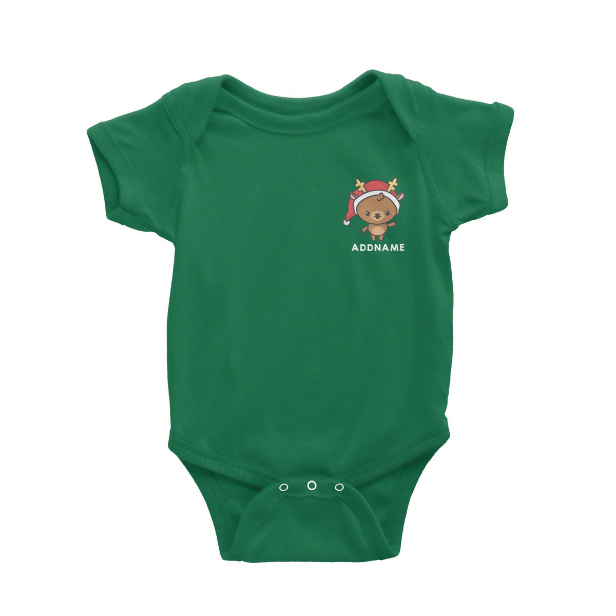 Christmas Cute Pocket Deer Addname Baby Romper