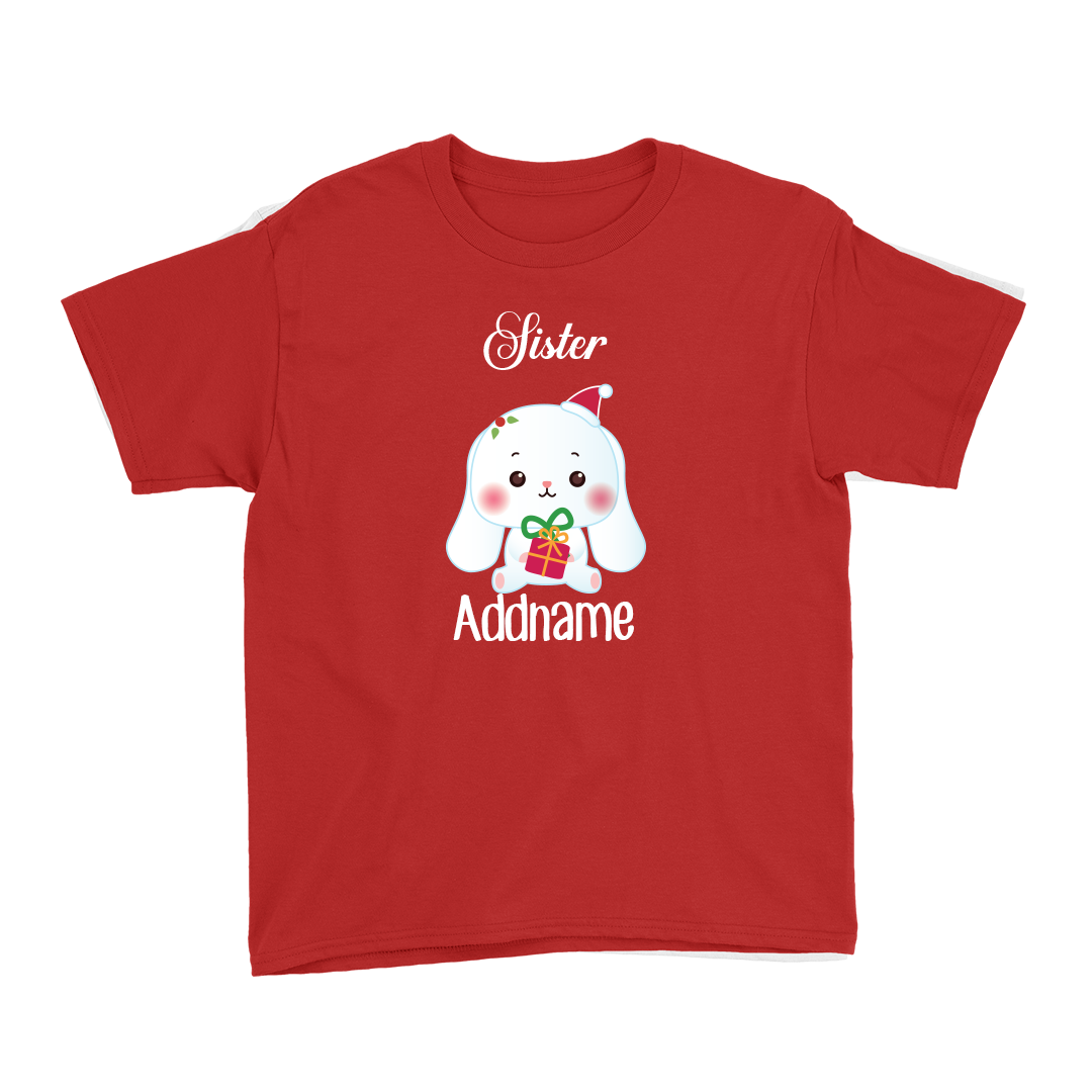 Christmas Cute Animal Series Sister Rabbit Kid's T-Shirt