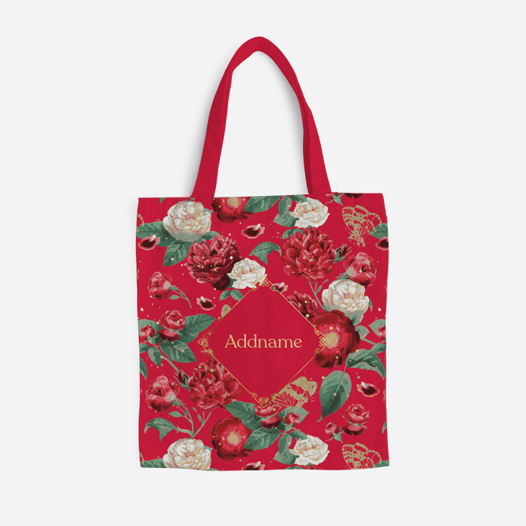 Royal Floral Series - Scorching Passion Full Print Tote Bag With English Personalization