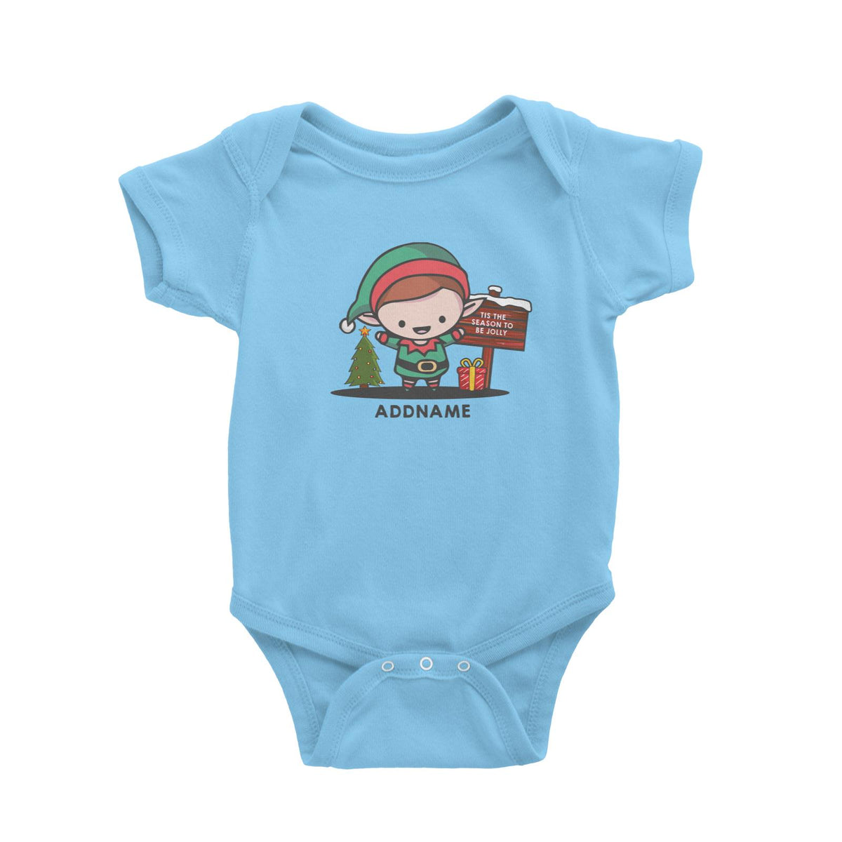 Christmas Cute Jolly Series Elf Addname Baby Romper