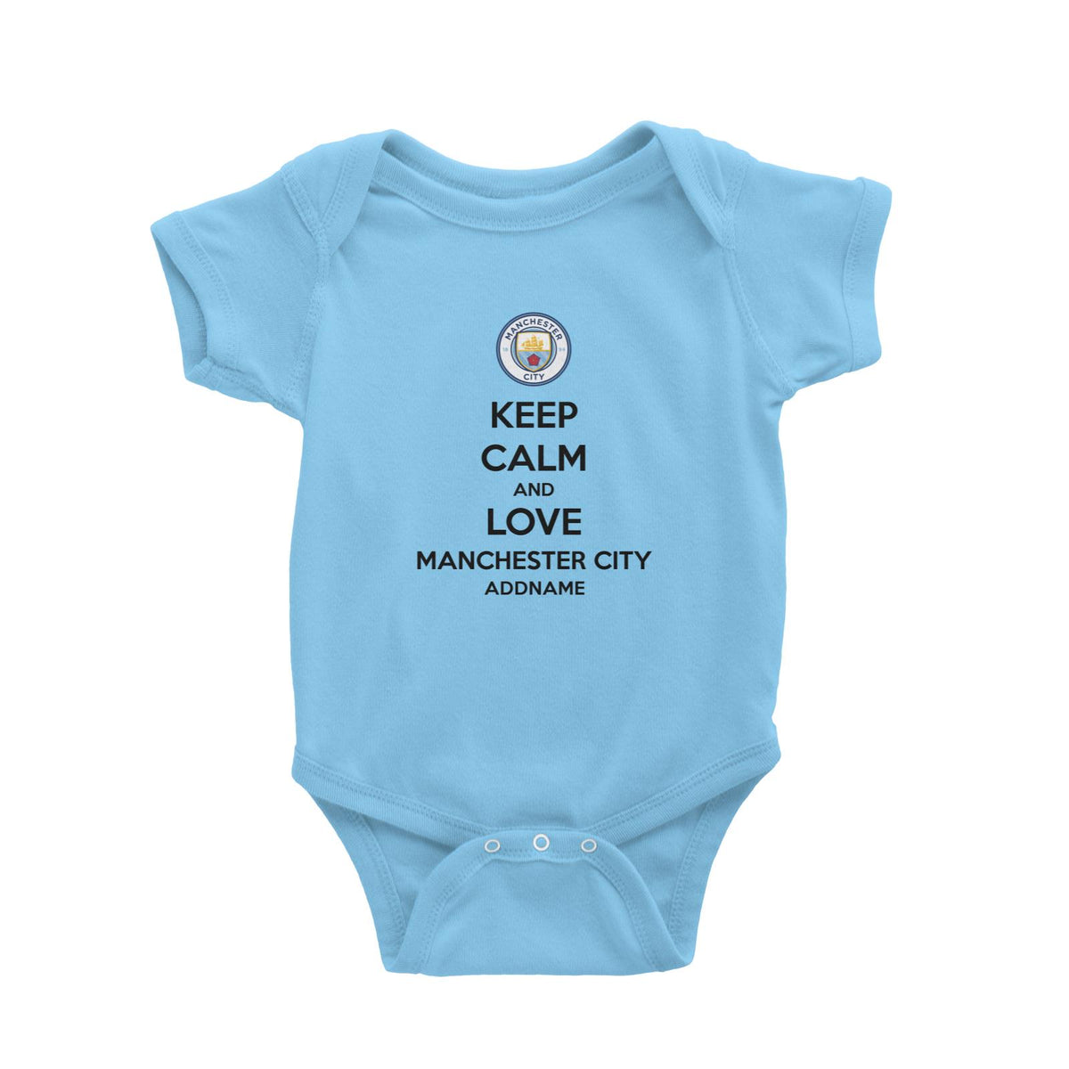 Manchester City Football Keep Calm And Love Series Addname Baby Romper