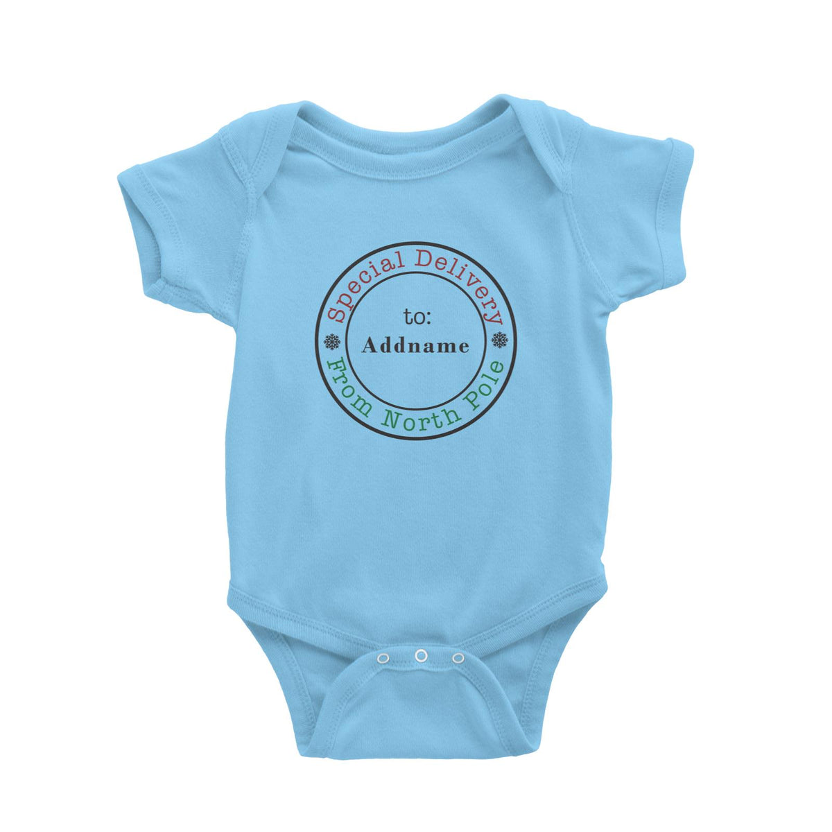 Xmas Special Delivery From North Pole Baby Romper