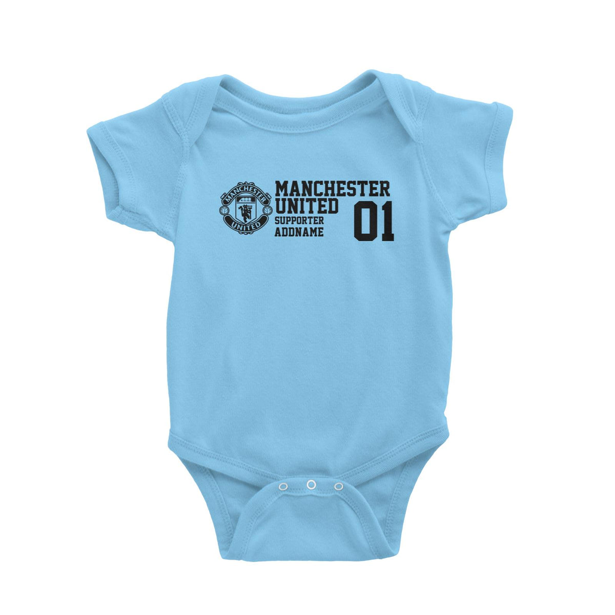 Manchester United Football Supporter Addname Baby Romper