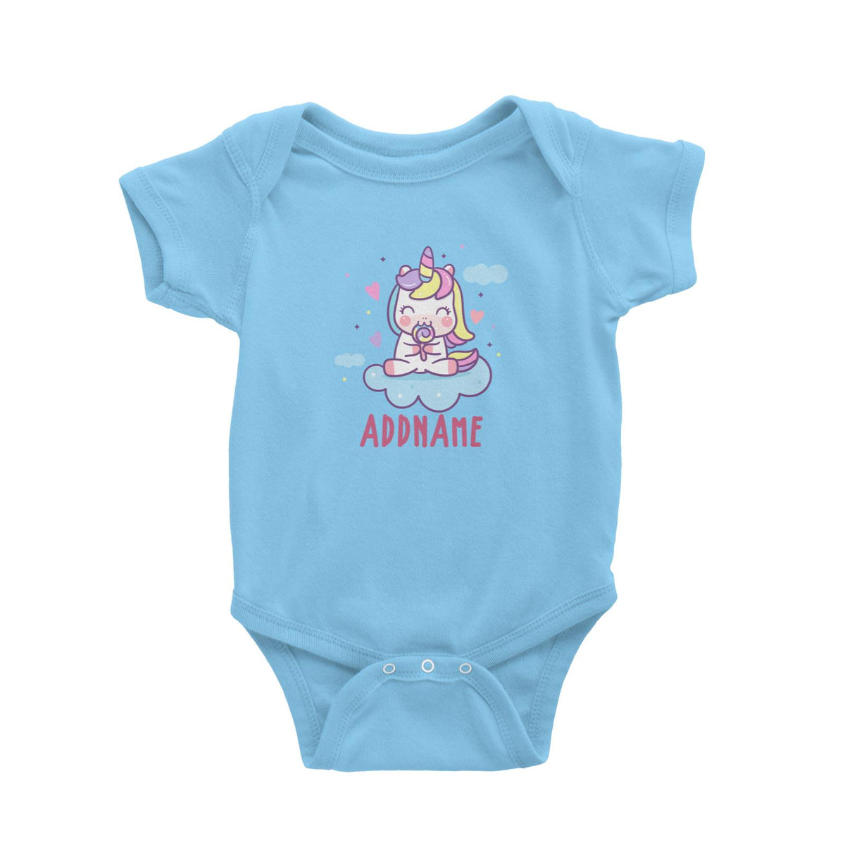 Unicorn And Princess Series Cute Unicorn Eating Lolipop Addname Baby Romper