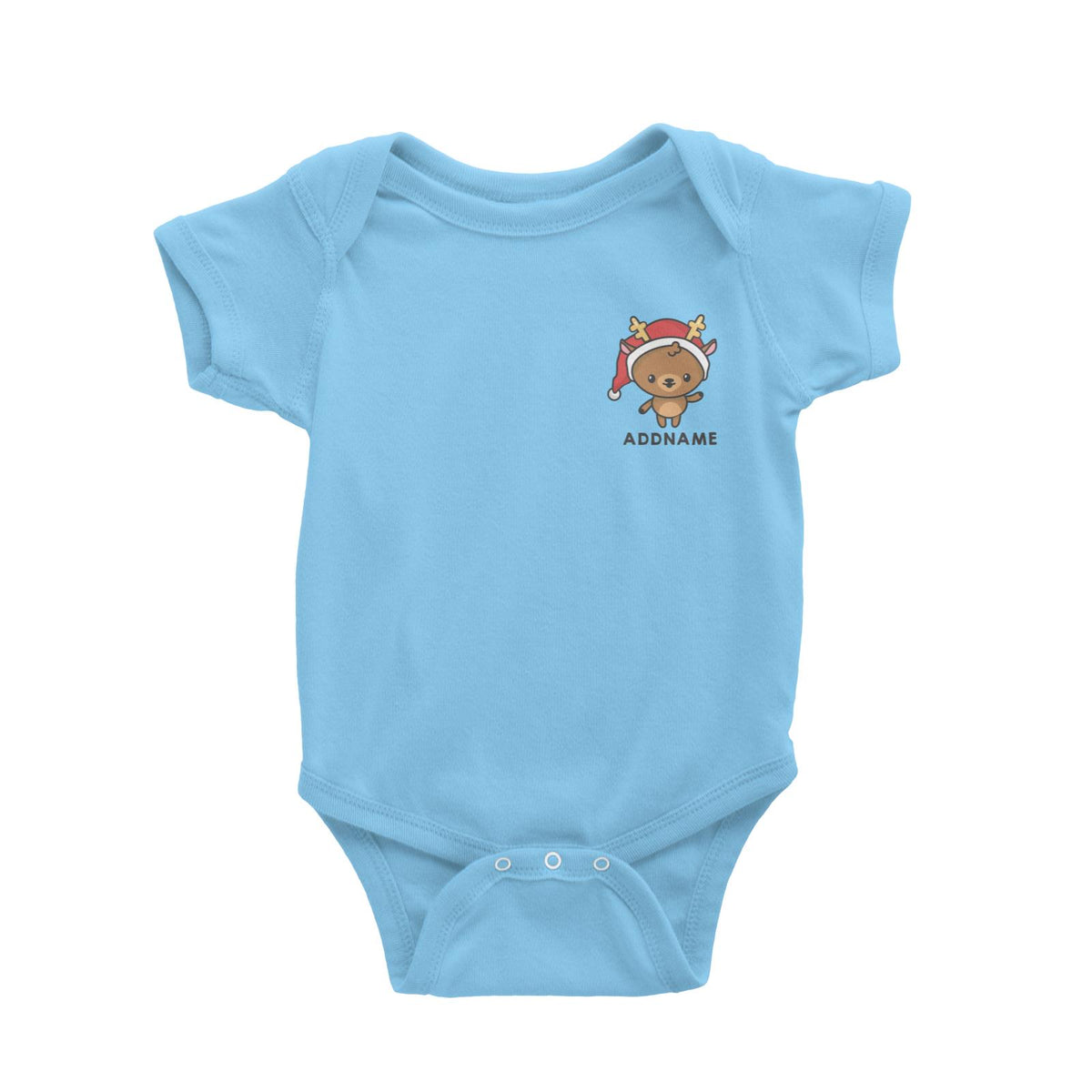 Christmas Cute Pocket Deer Addname Baby Romper